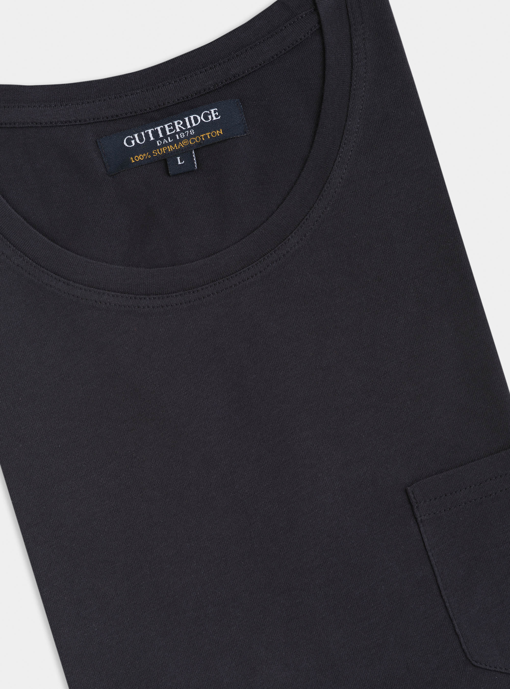 Supima cotton jersey t-shirt with pocket, NAVY BLUE