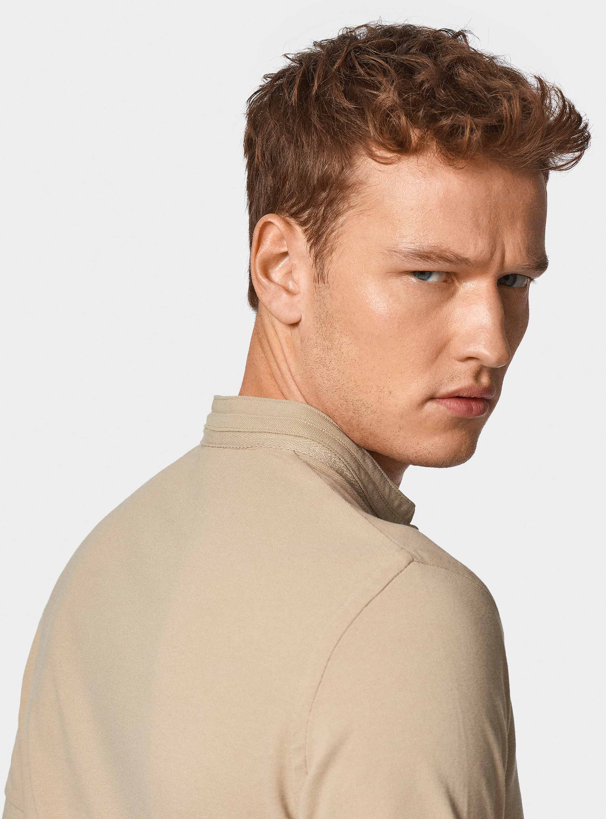 Koreanisches Piqu&eacute;-Poloshirt, ECRU 0560C