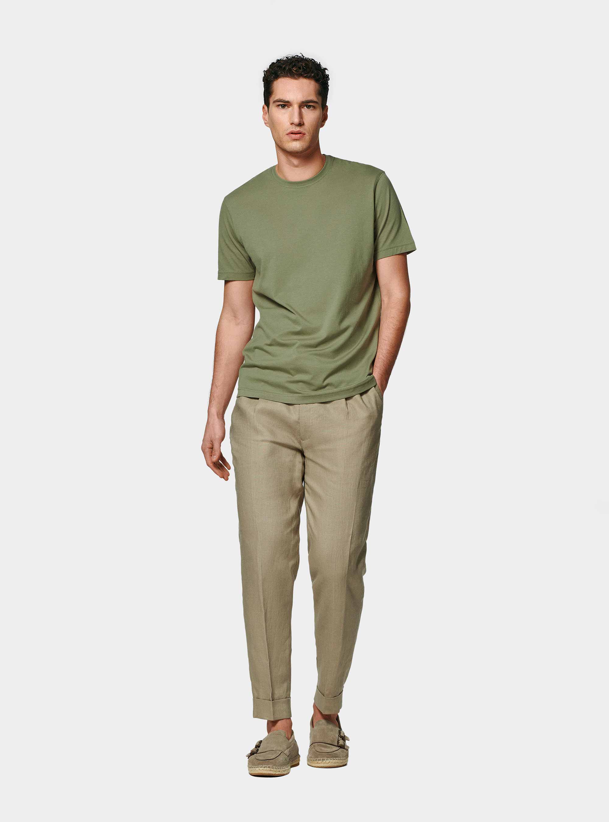 Half-sleeve T-shirt in Supima cotton, SALVIA 0602C