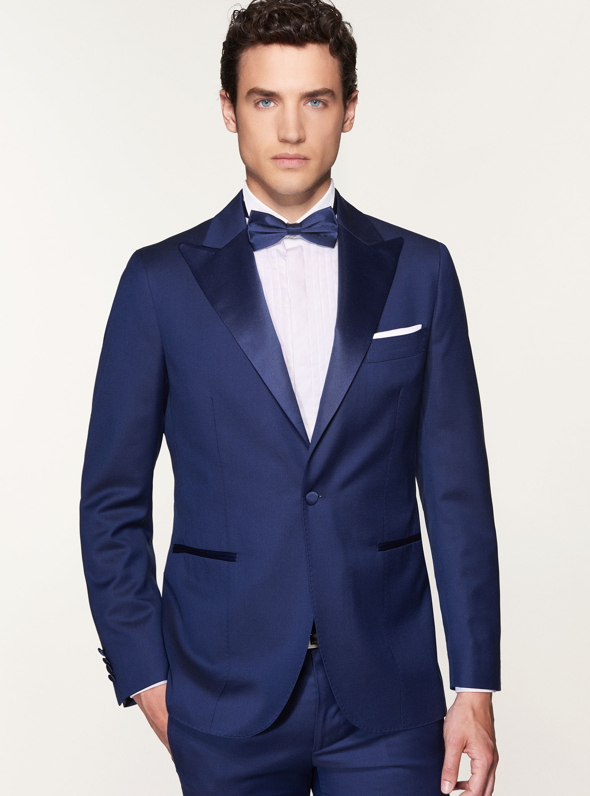 Pure superfine wool 110's Vitale Barberis Canonico tuxedo blazer, BASALT