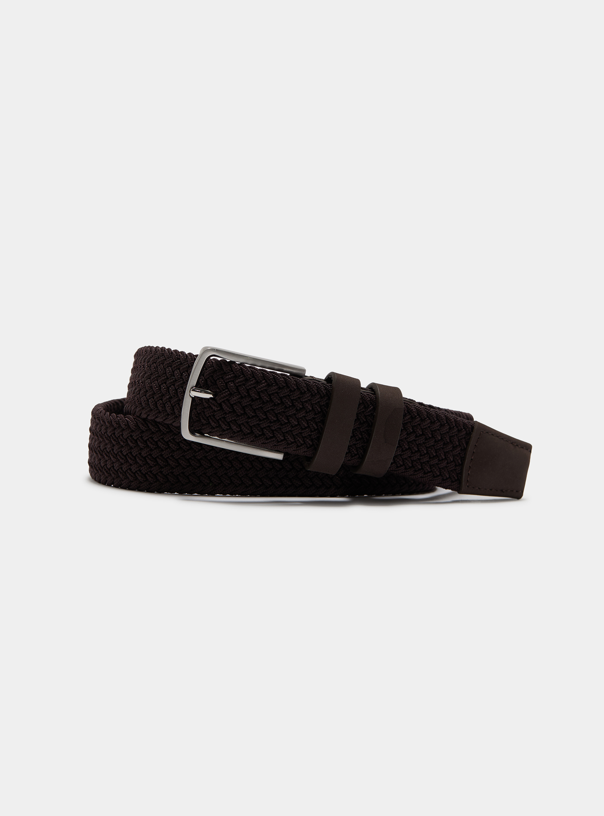 Elastic braided belt, BROWN
