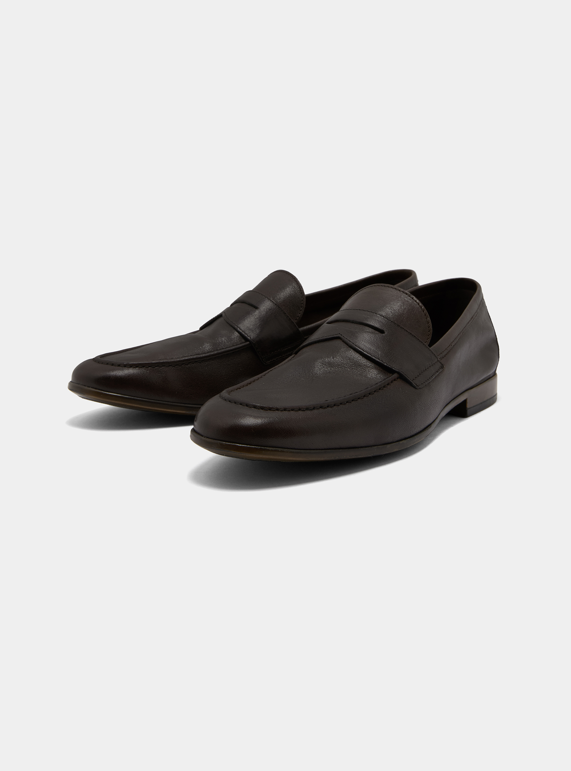 Soft leather loafers, BROWN