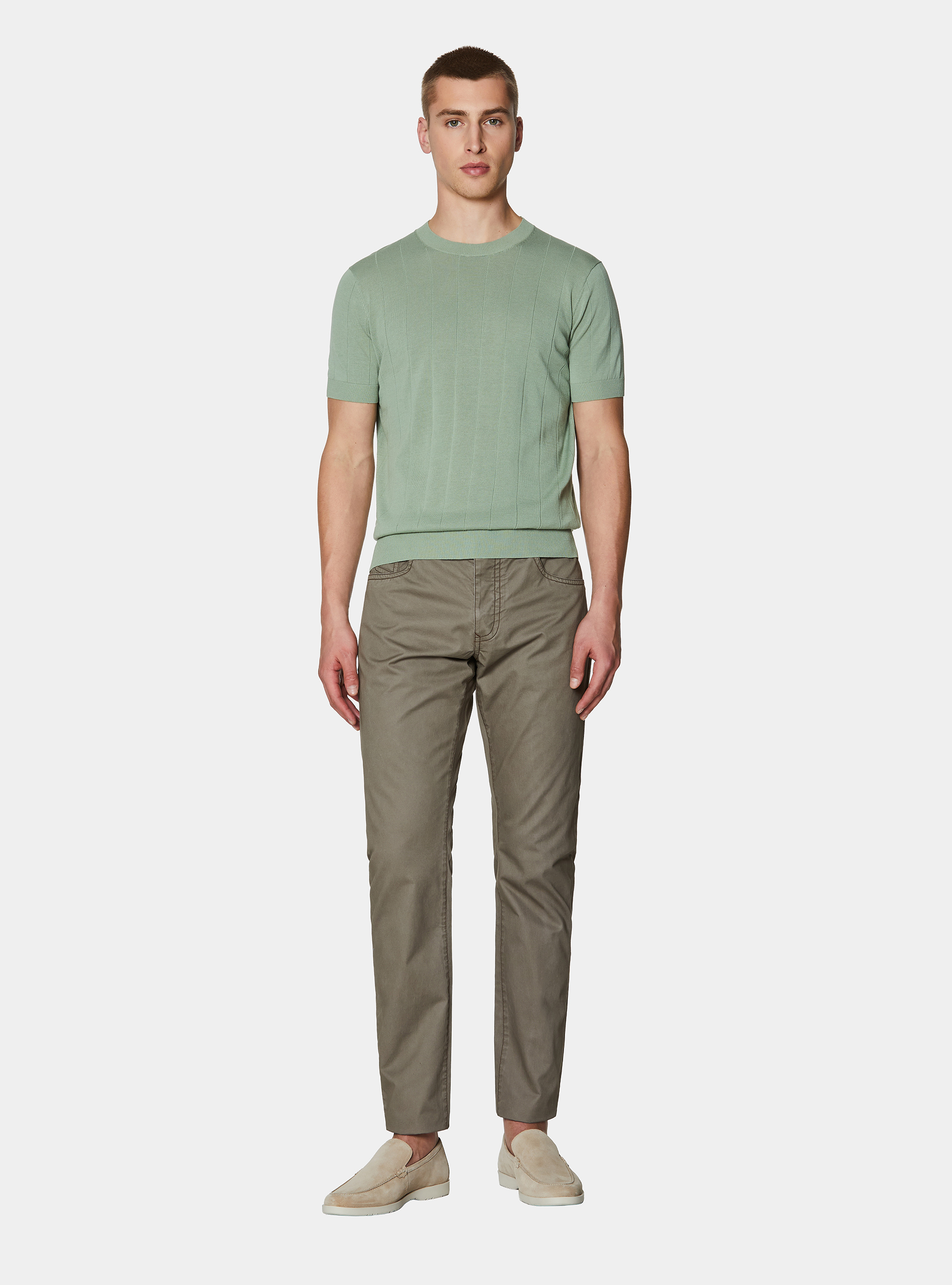 Slim fit cotton trousers, TORTORA 0542C