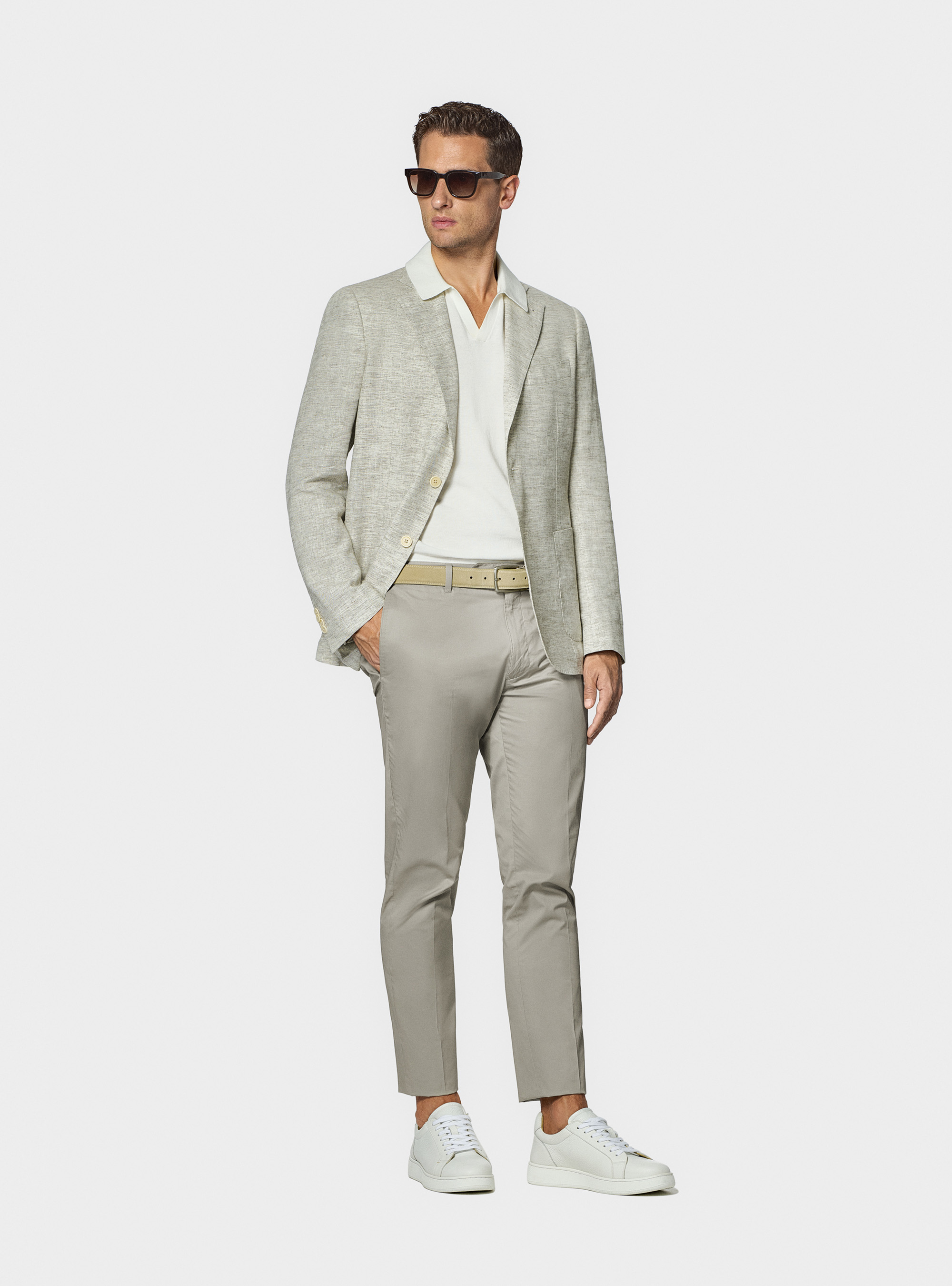 Veste en lin flamm&eacute;, SABLE