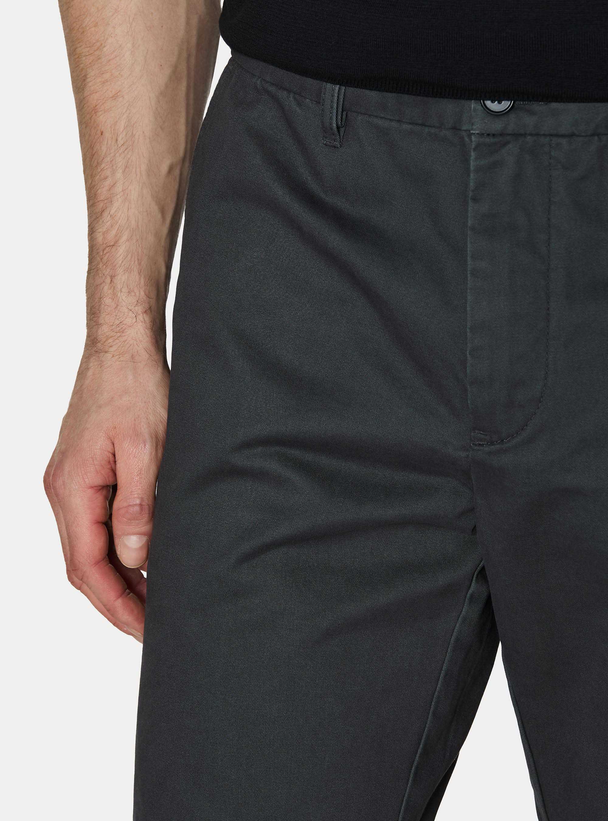 Cotton twill chino Bermuda shorts, ASPHALT GREY
