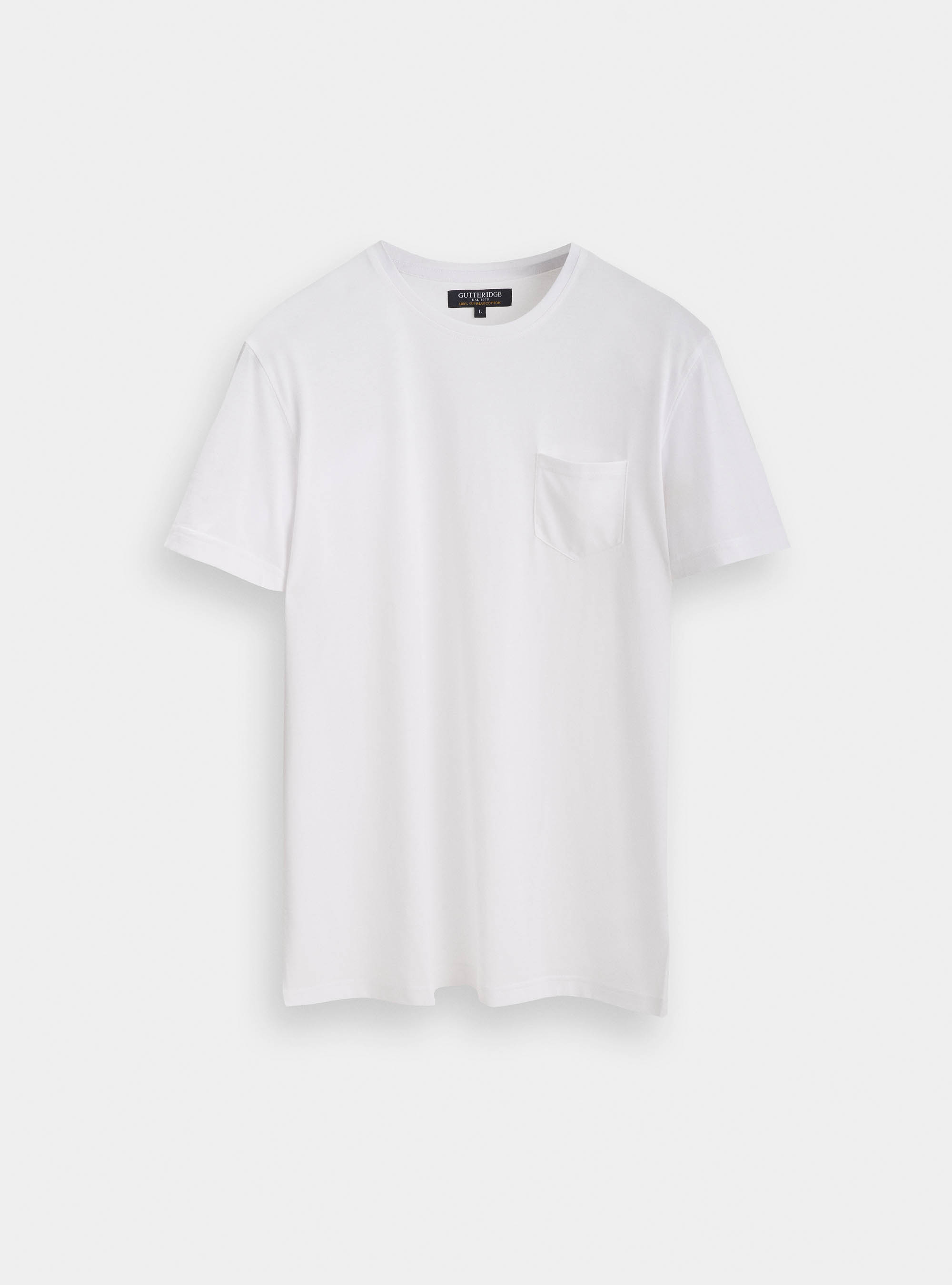 Supima cotton jersey t-shirt with pocket, WHITE