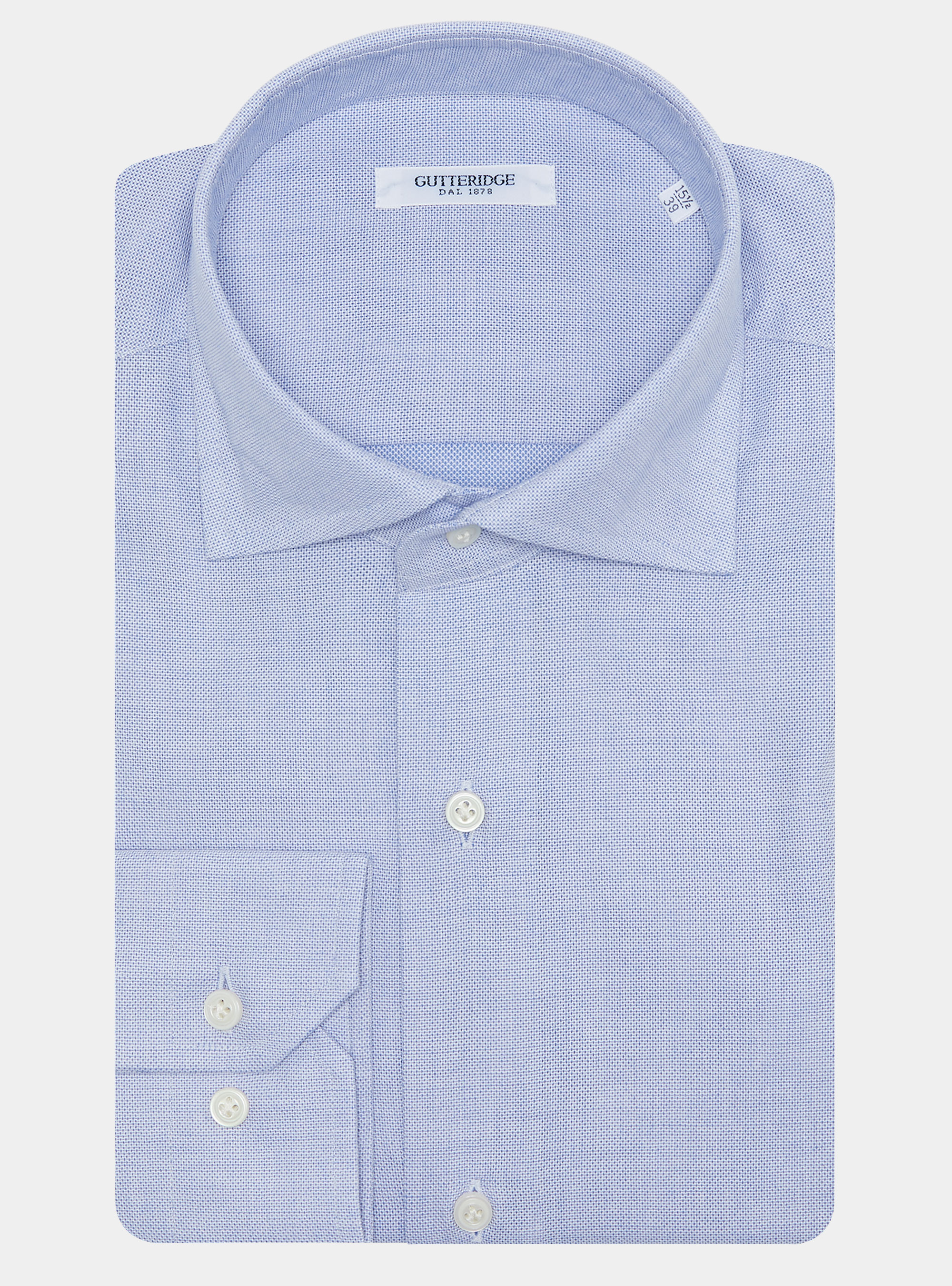 Chemise textur&eacute;e en coton m&eacute;lang&eacute;, BLEU CIEL