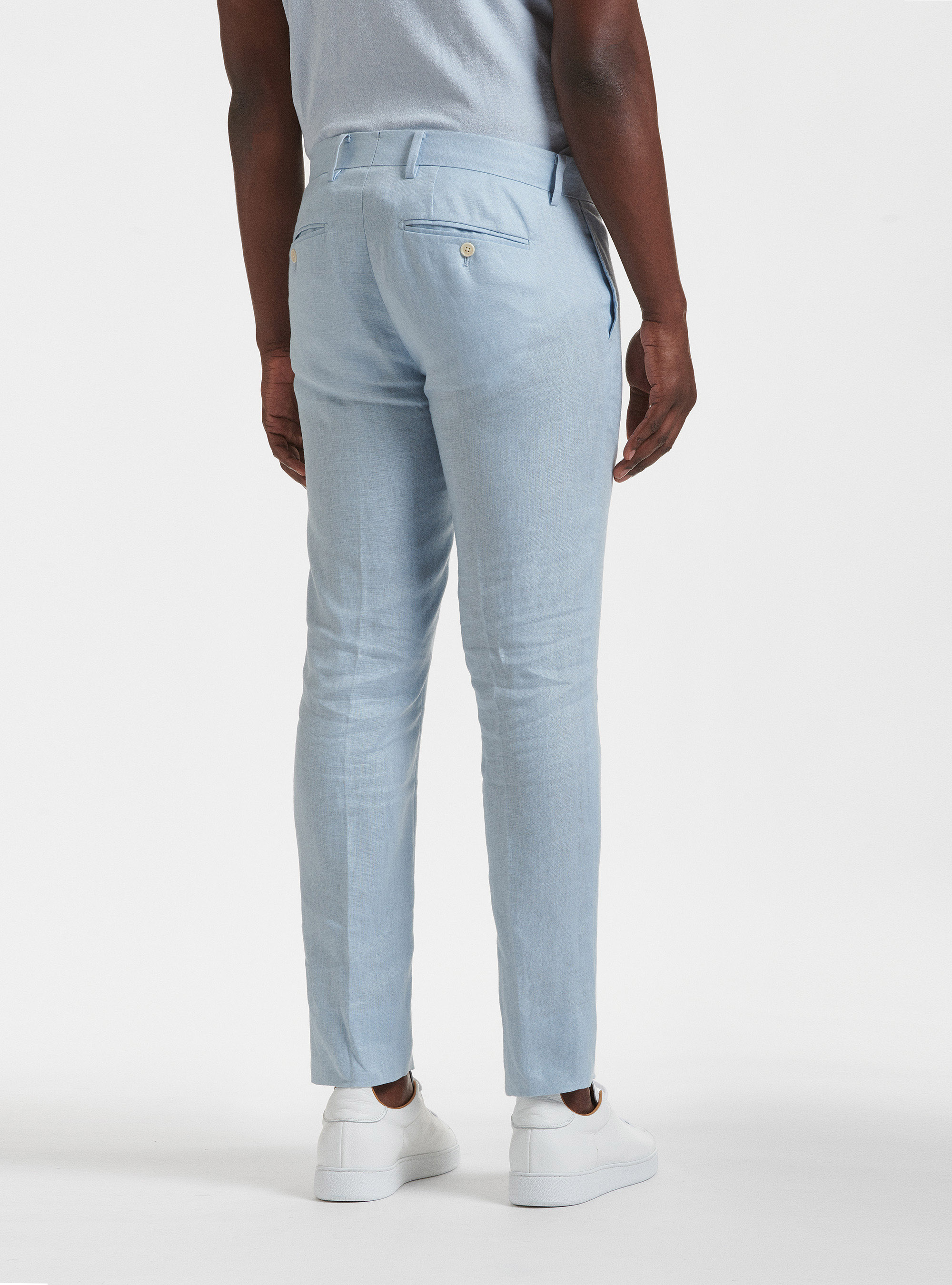 Pure linen suit trousers, LIGHT BLUE