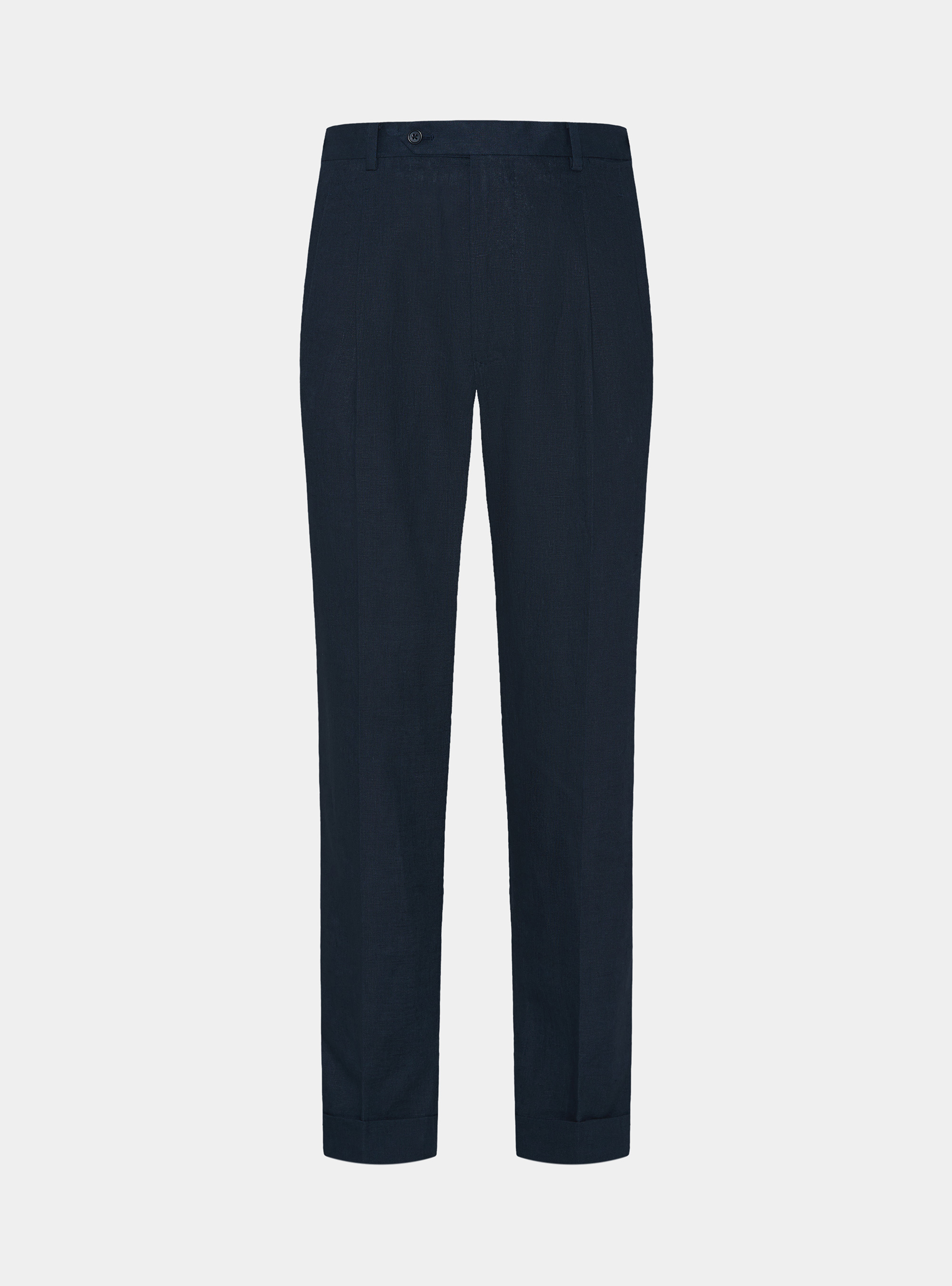 Pure linen double pleat trousers, NAVY BLUE