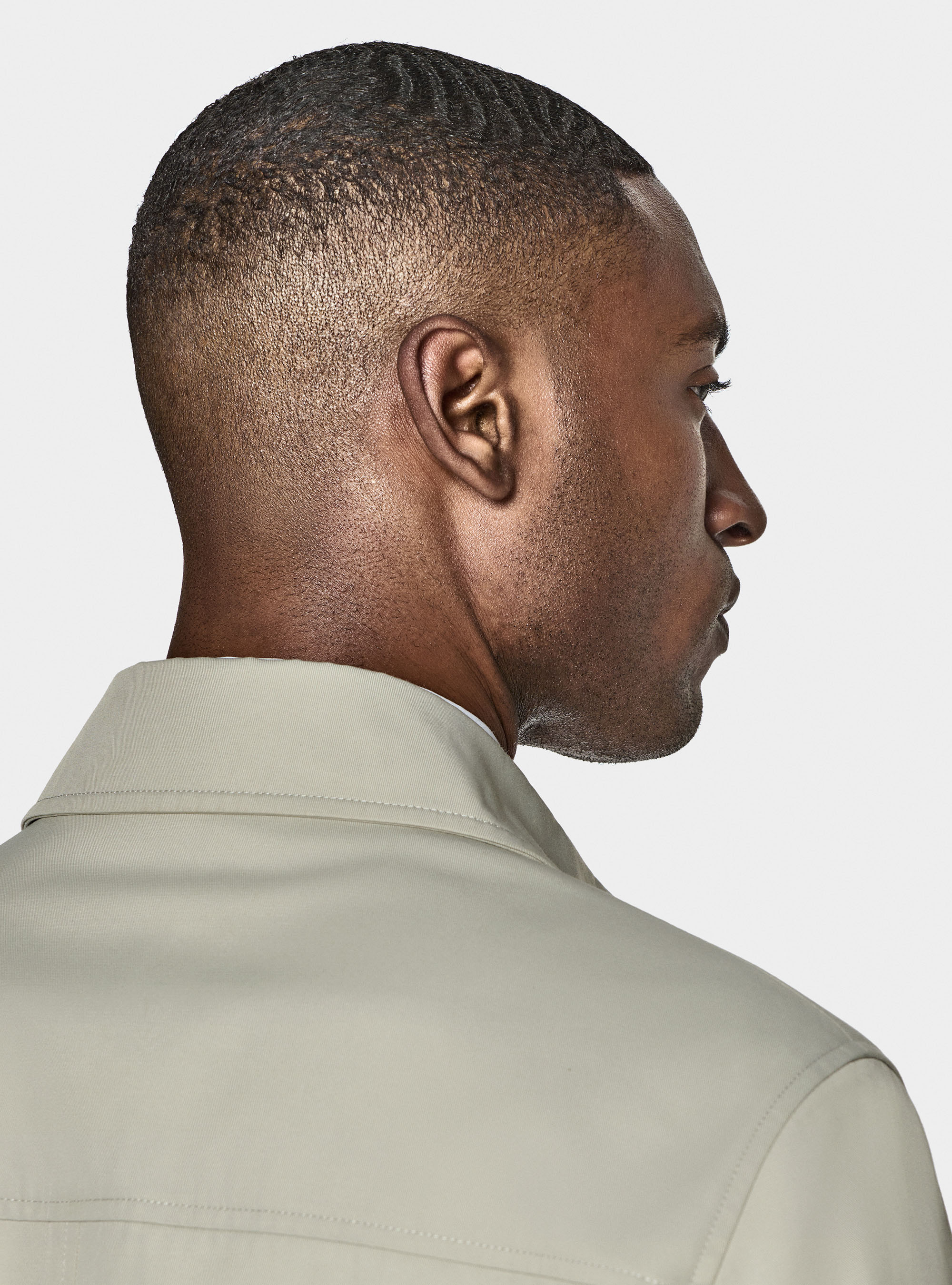 Single-breasted raincoat in cotton blend, ECRU