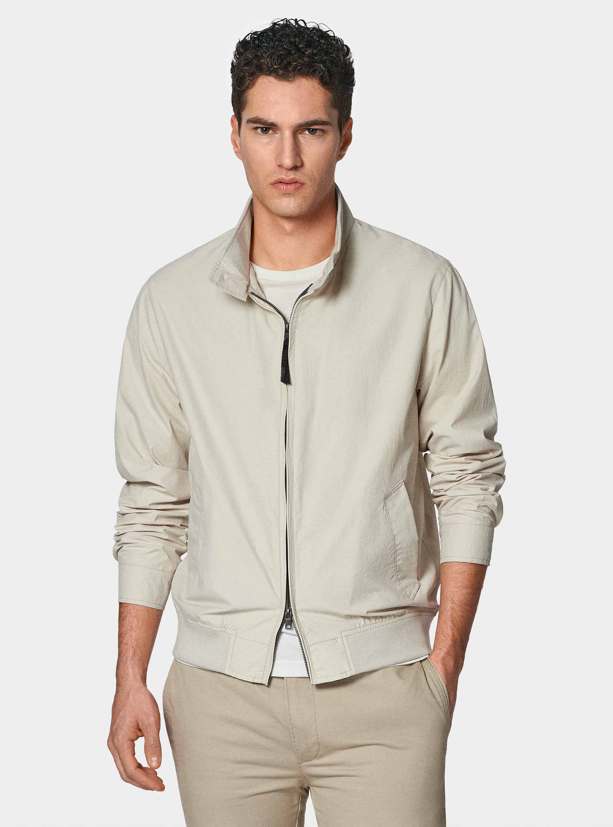 Bomber jacket in technical fabric, ECRU