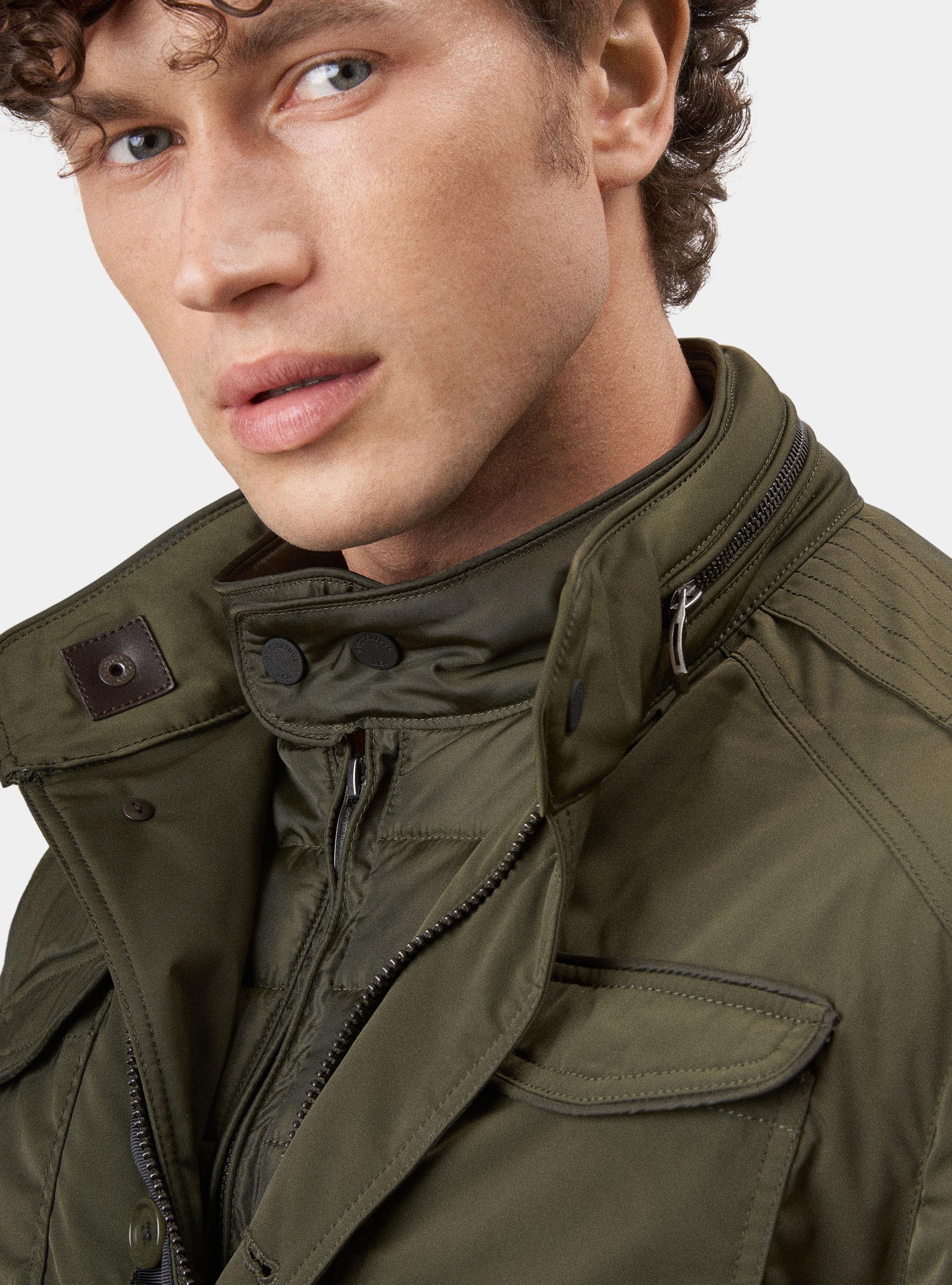 Field jacket with removable patch and bib, GREEN