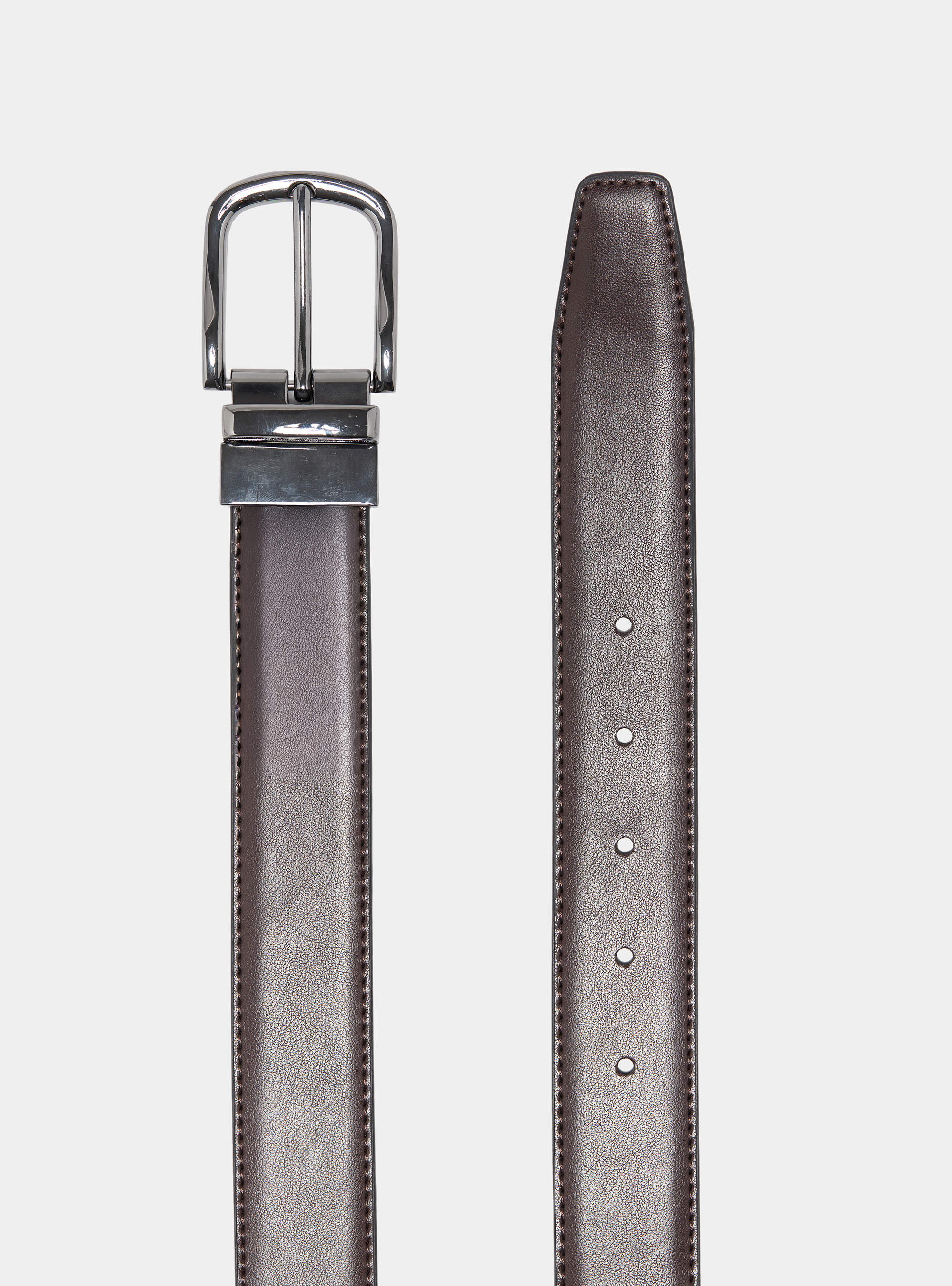 Wendbarer G&uuml;rtel aus Leder und Wildleder, MARRONE 0507C