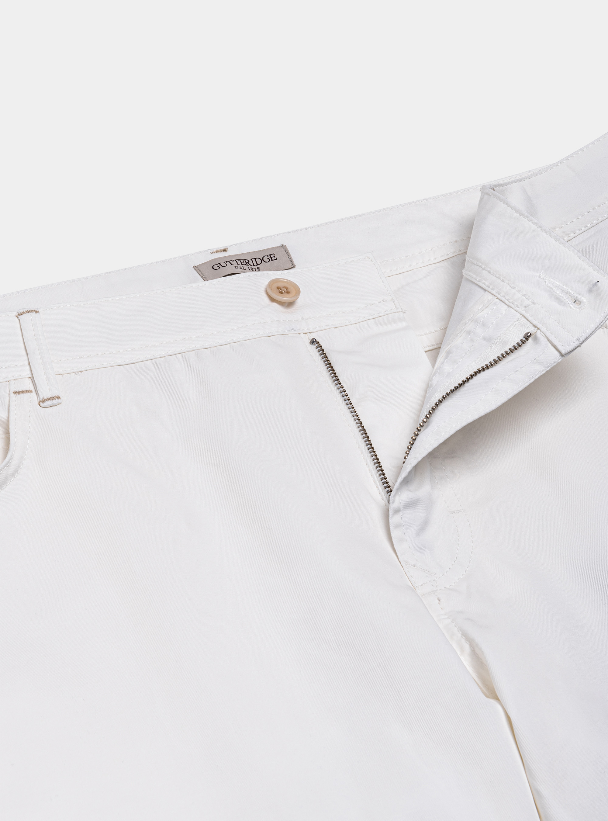 Lightweight cotton twill 5-pocket trousers, WHITE