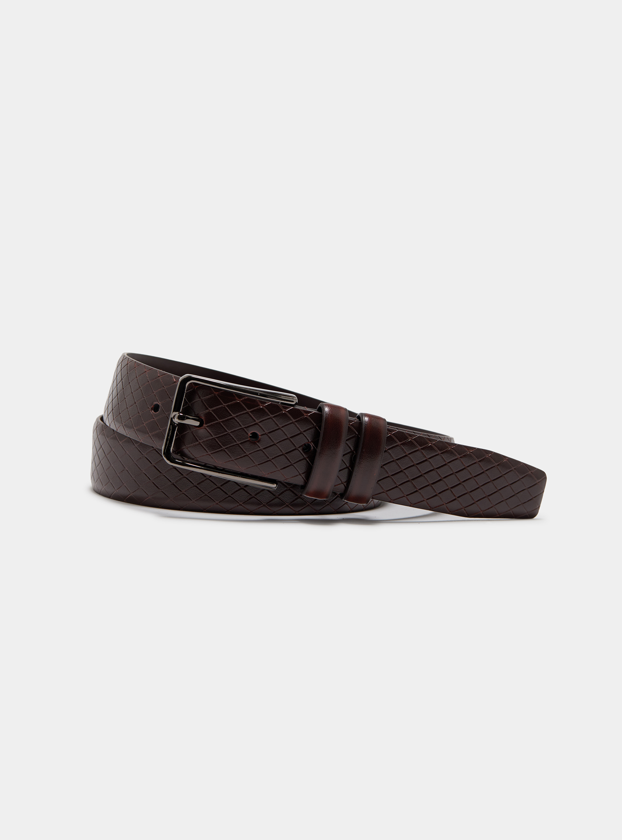 Leather belt, BROWN