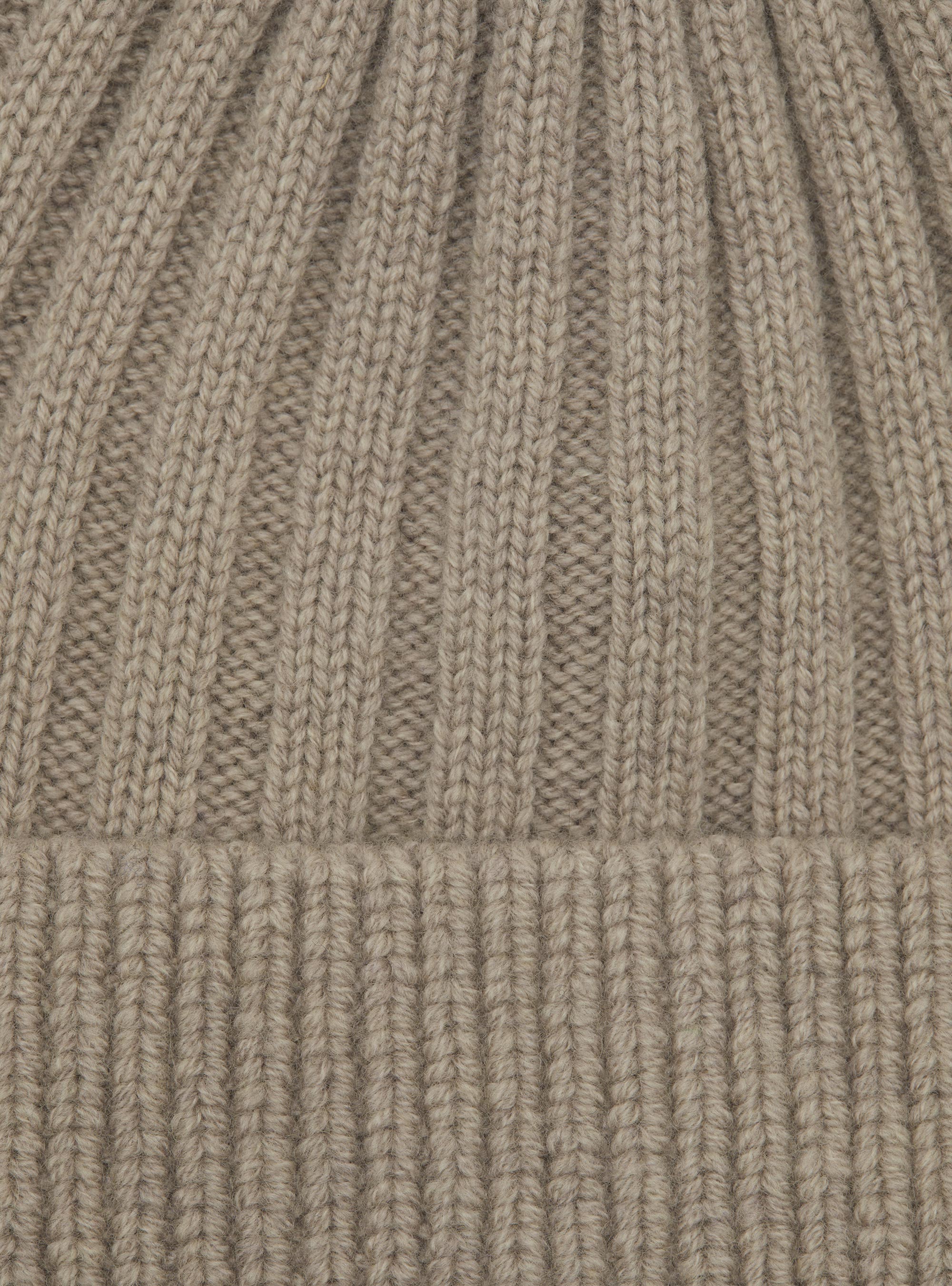 English rib cashmere blend hat, ECRU
