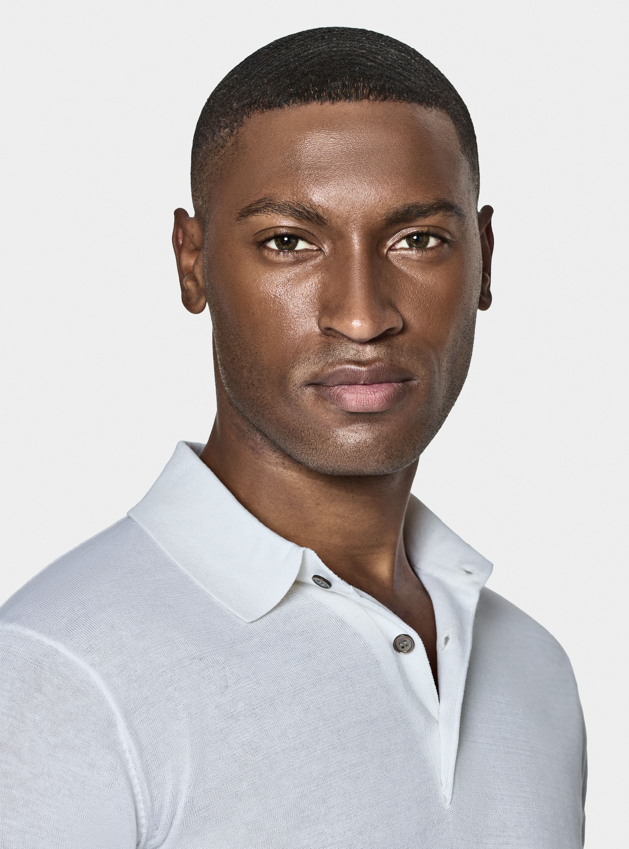 Cotton and silk polo shirt, WHITE