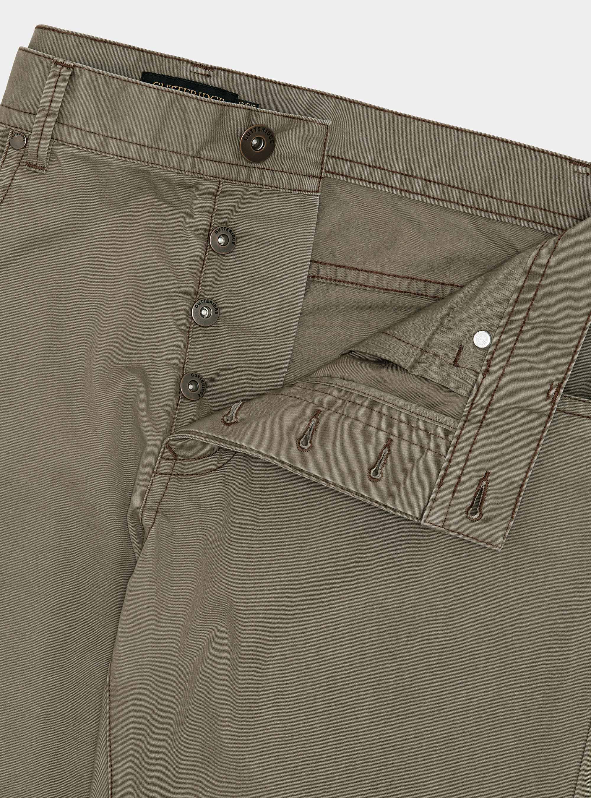 Slim fit cotton trousers, TORTORA 0542C