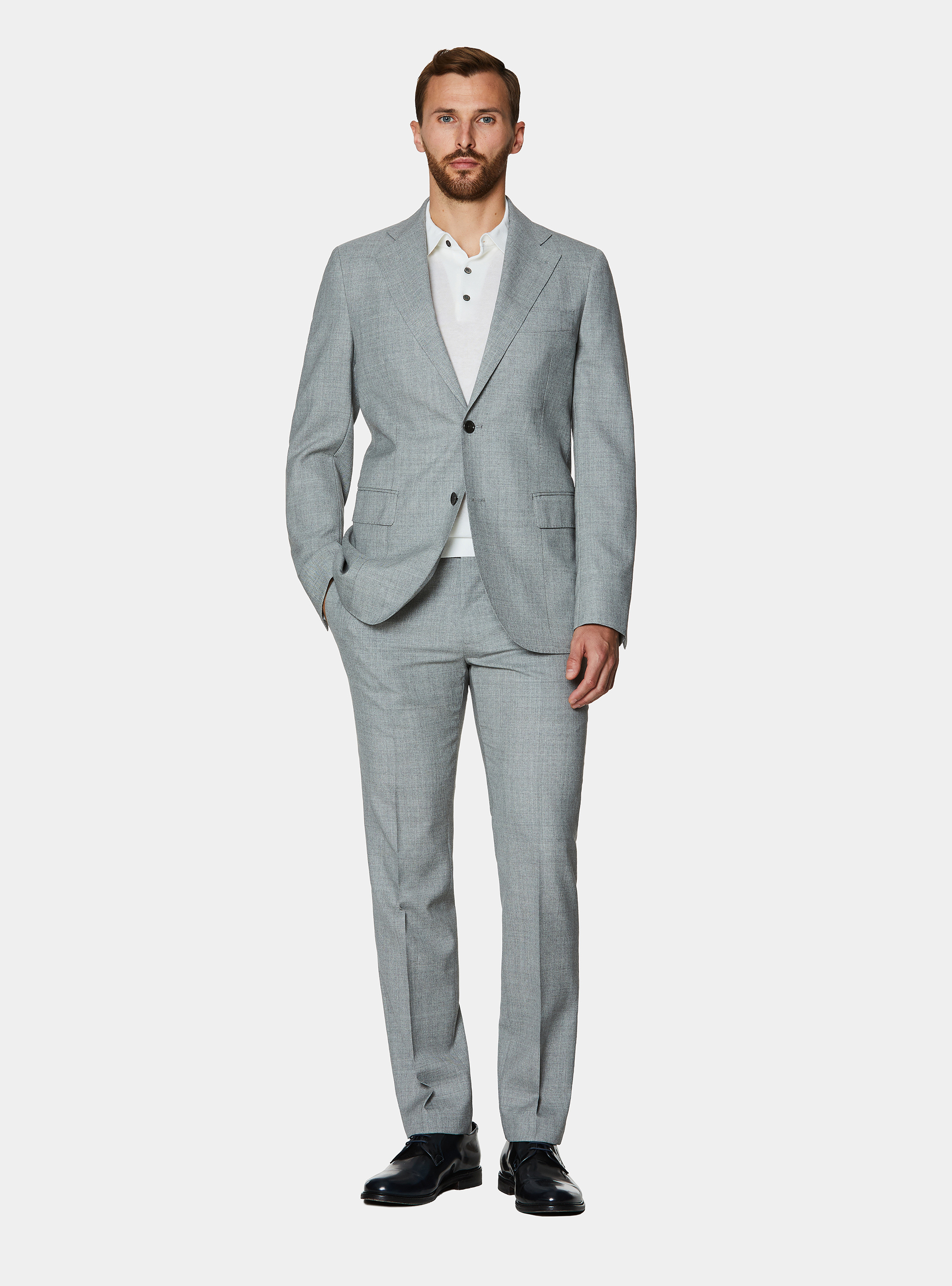 Light gray wool suit by Vitale Barberis Canonico, 