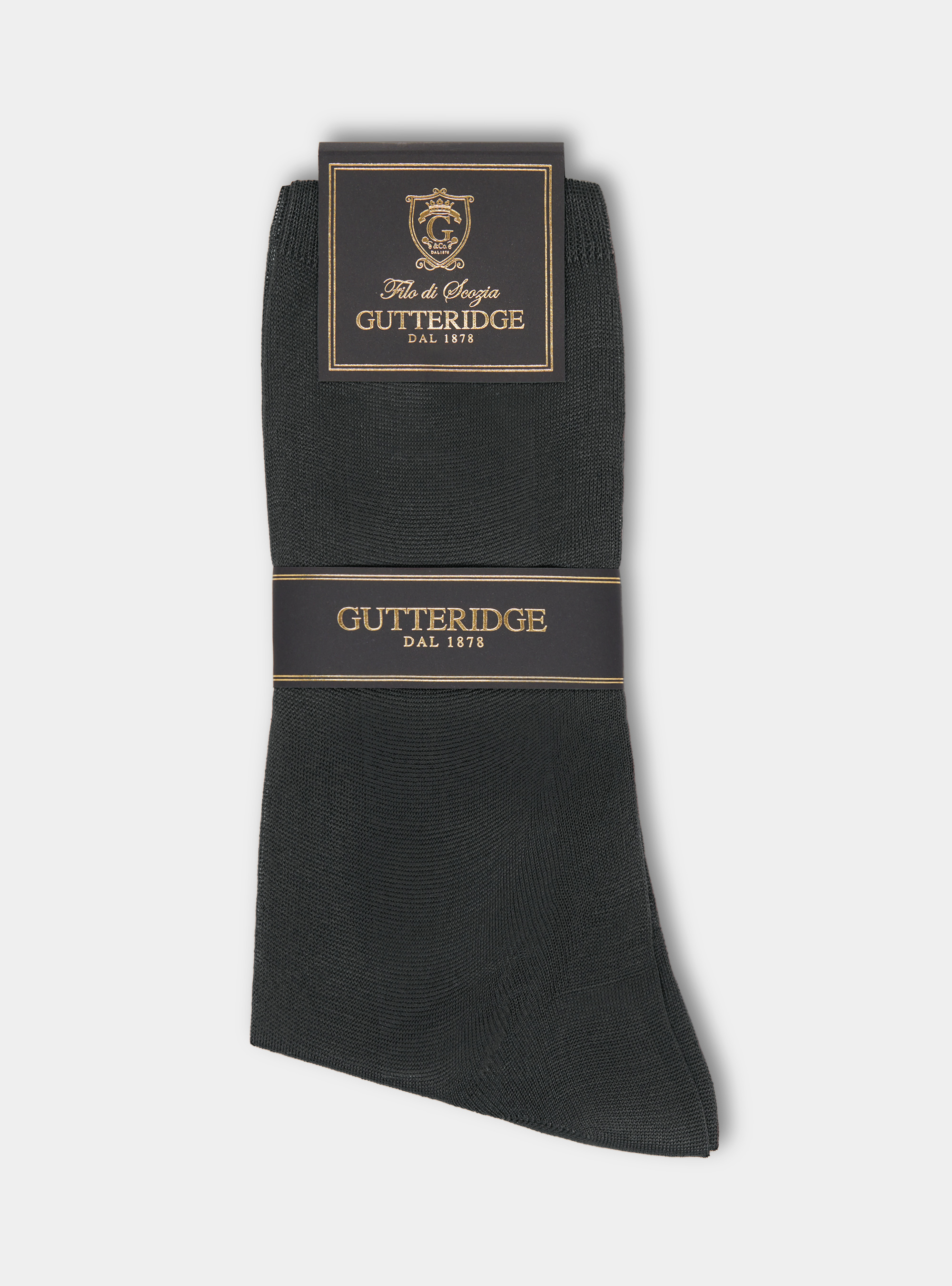 Long socks made of Scottish yarn, ASPHALT GREY