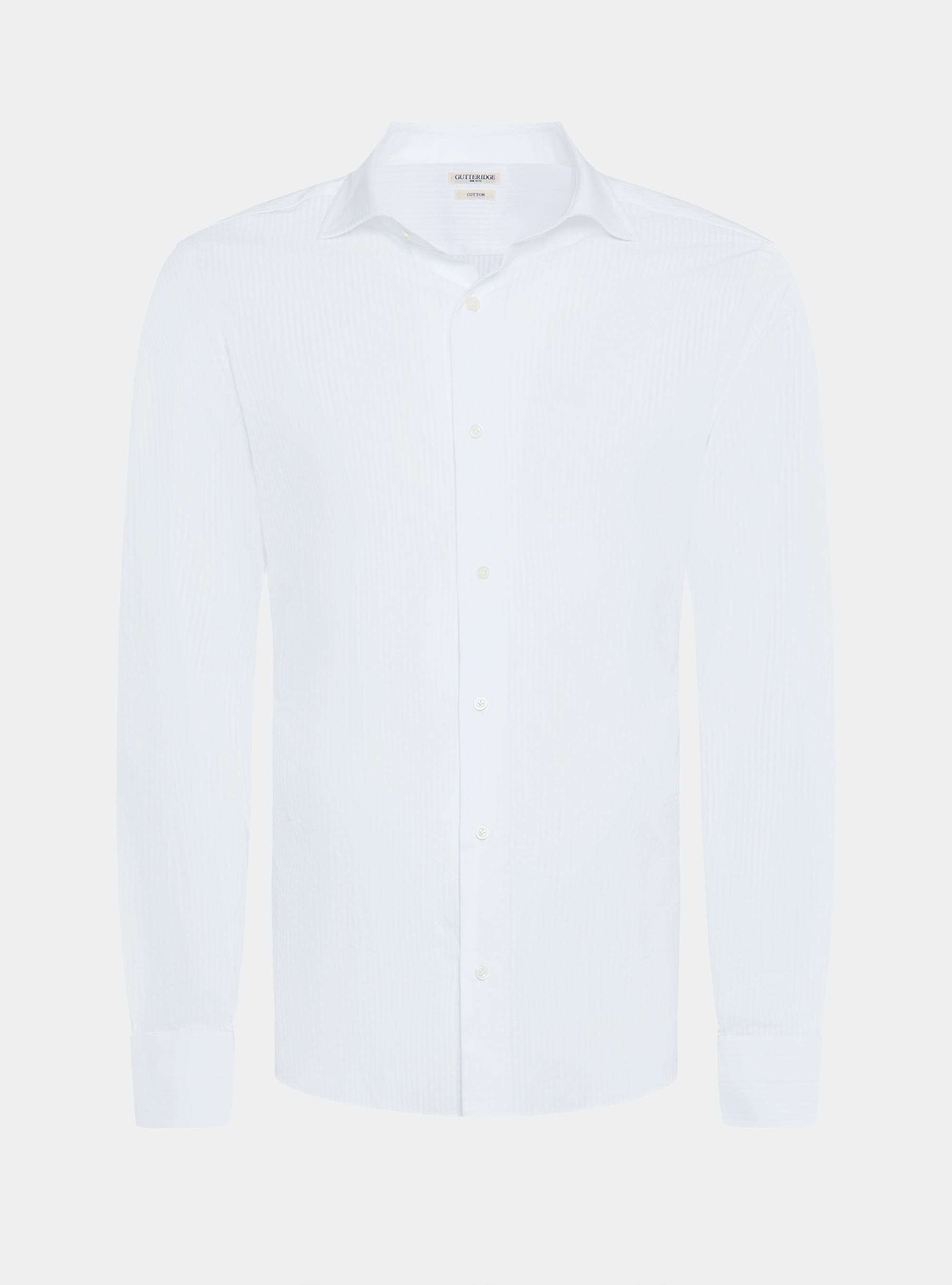 Pure cotton seersucker shirt, WHITE