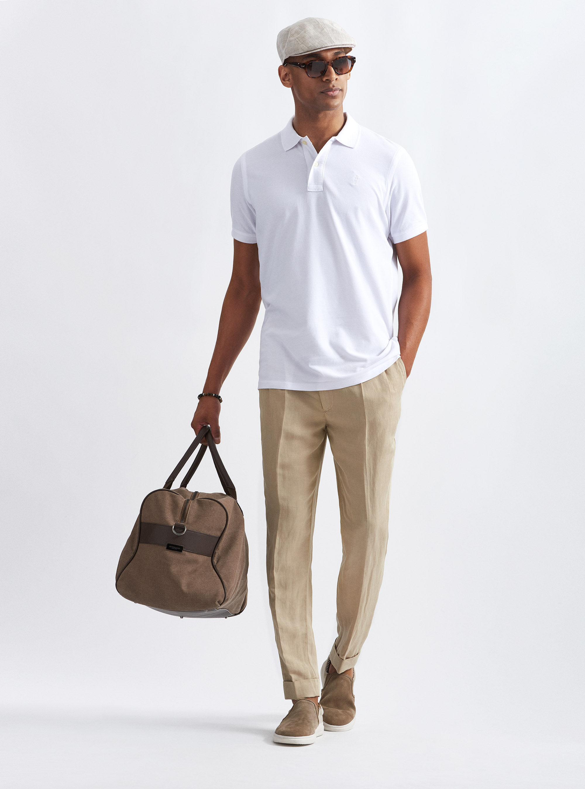 Polo classique en piqu&eacute;, BLANC