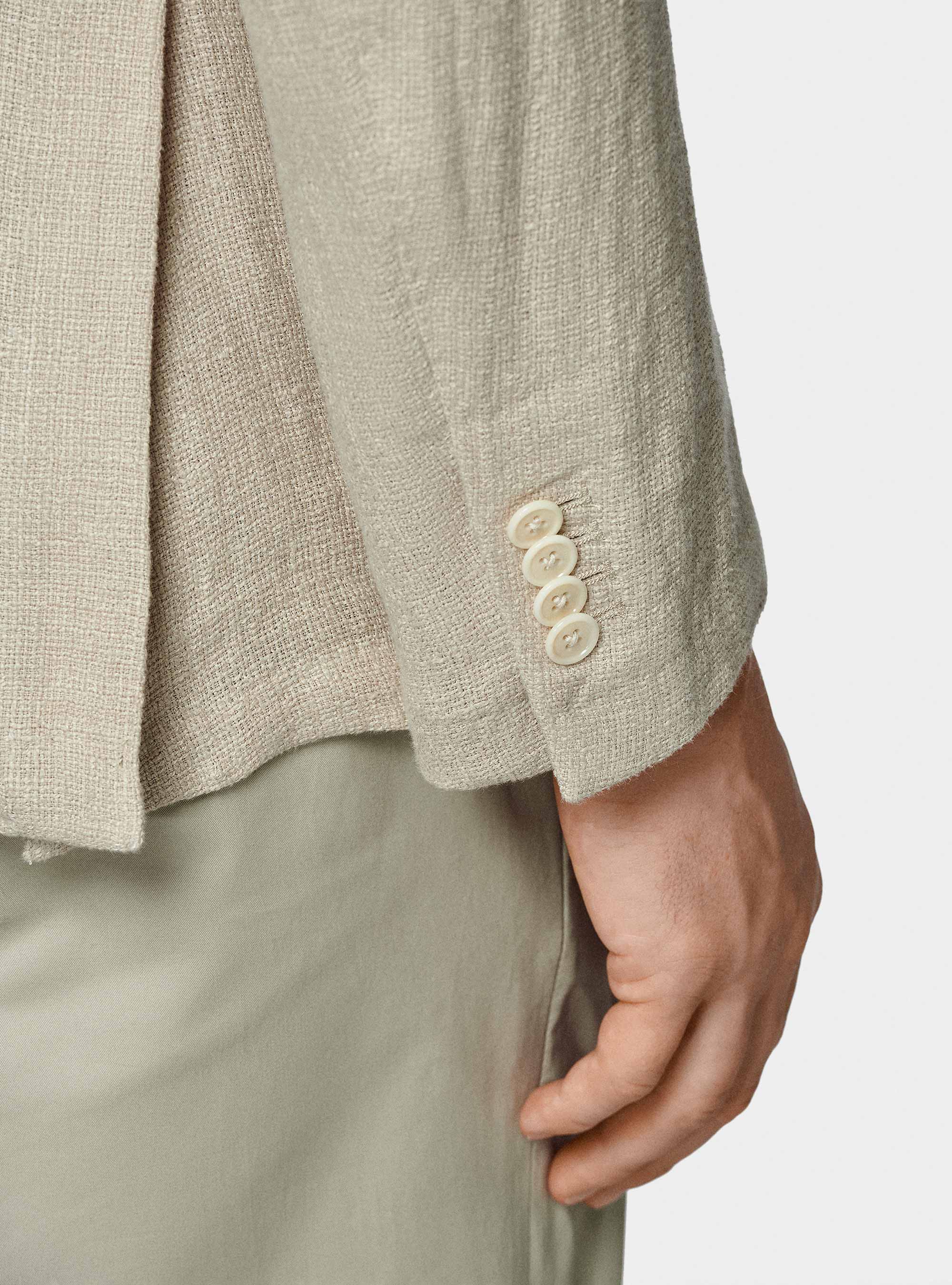 Giacca in lino crepe, SABBIA