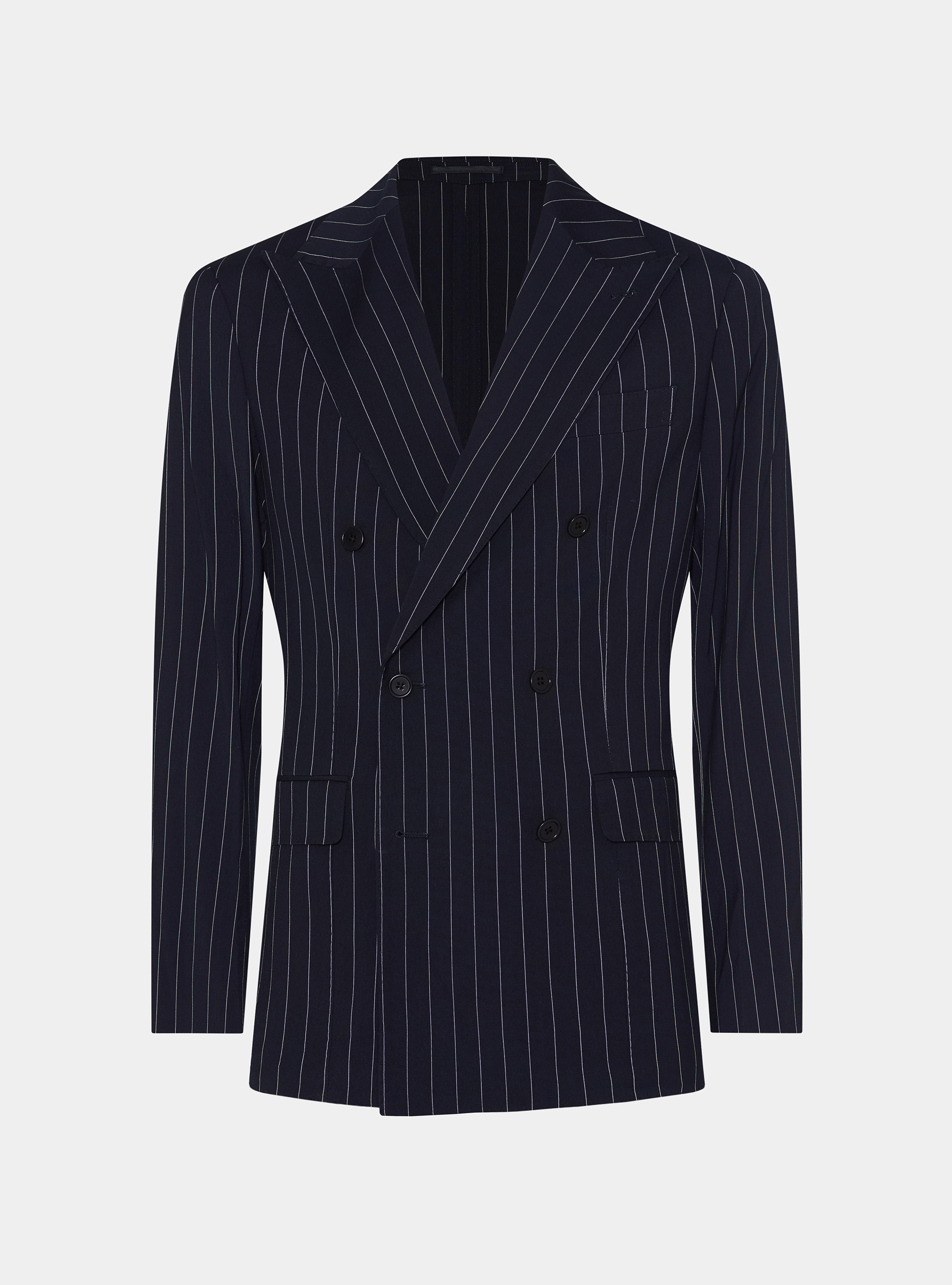 Giacca abito doppiopetto gessato, BLU NAVY