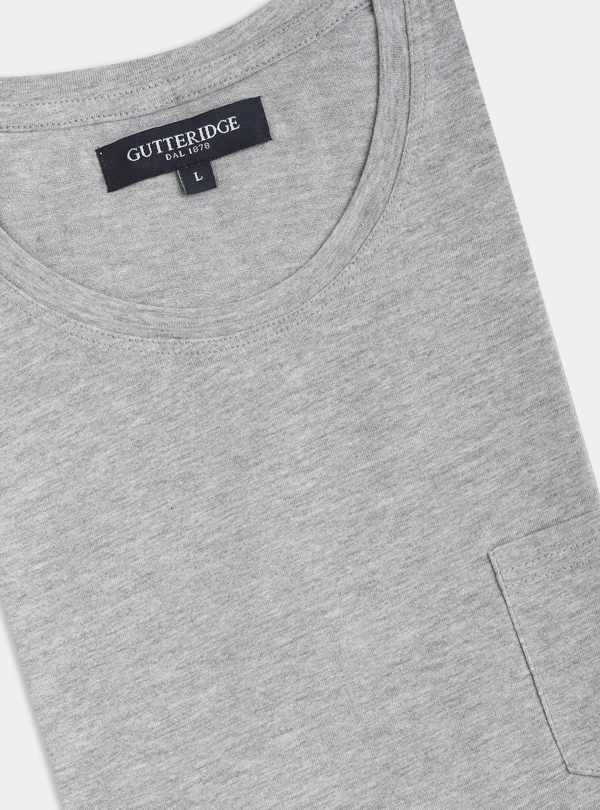 Supima-Baumwoll-Jersey-T-Shirt mit Tasche, GRIGIO 0120C