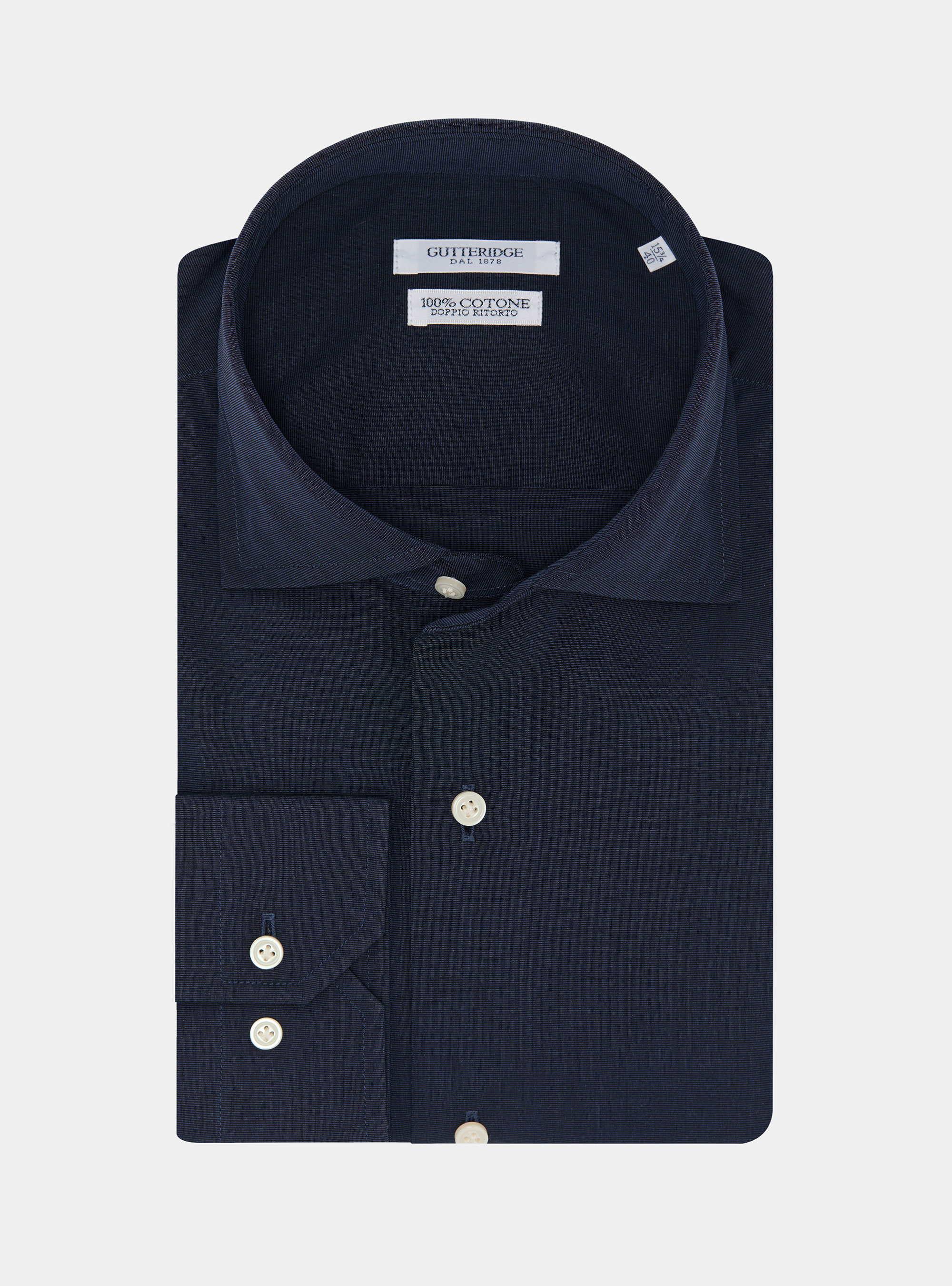 Camisa de algod&oacute;n fil a fil, AZUL MARINO