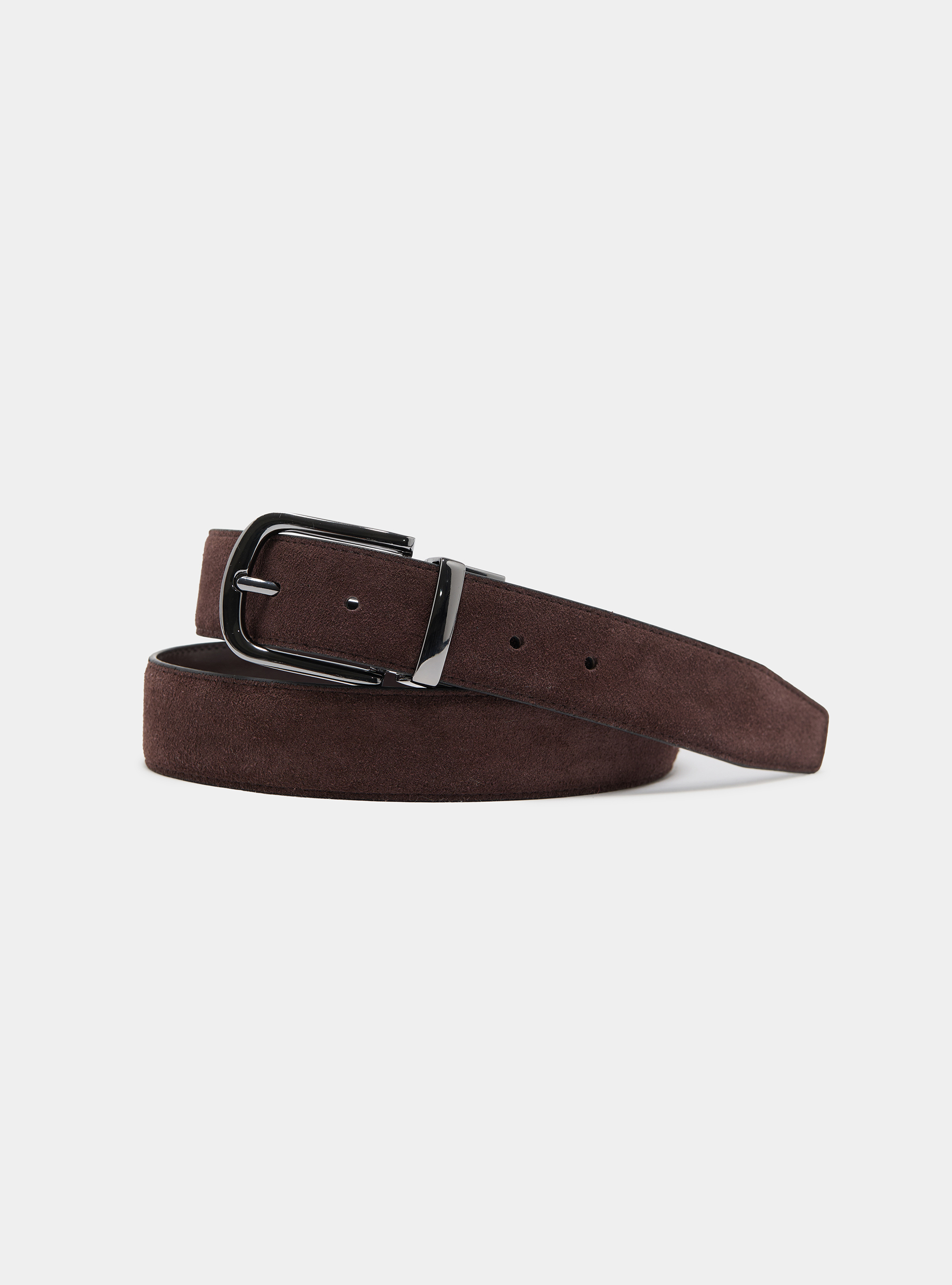 Wendbarer G&uuml;rtel aus Leder und Wildleder, MARRONE 0507C