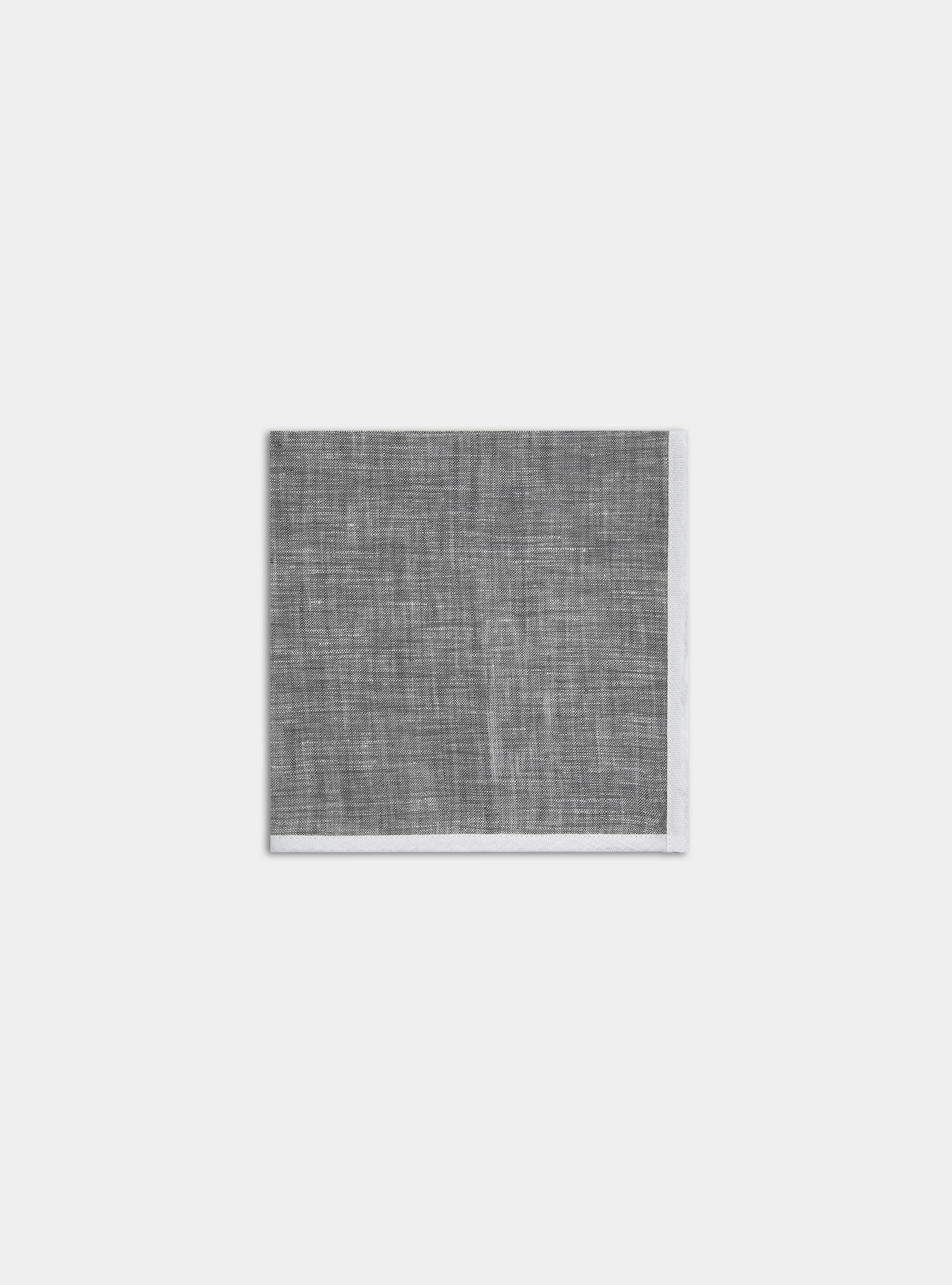 Linen pocket square, LIGHT GREY MELANGE