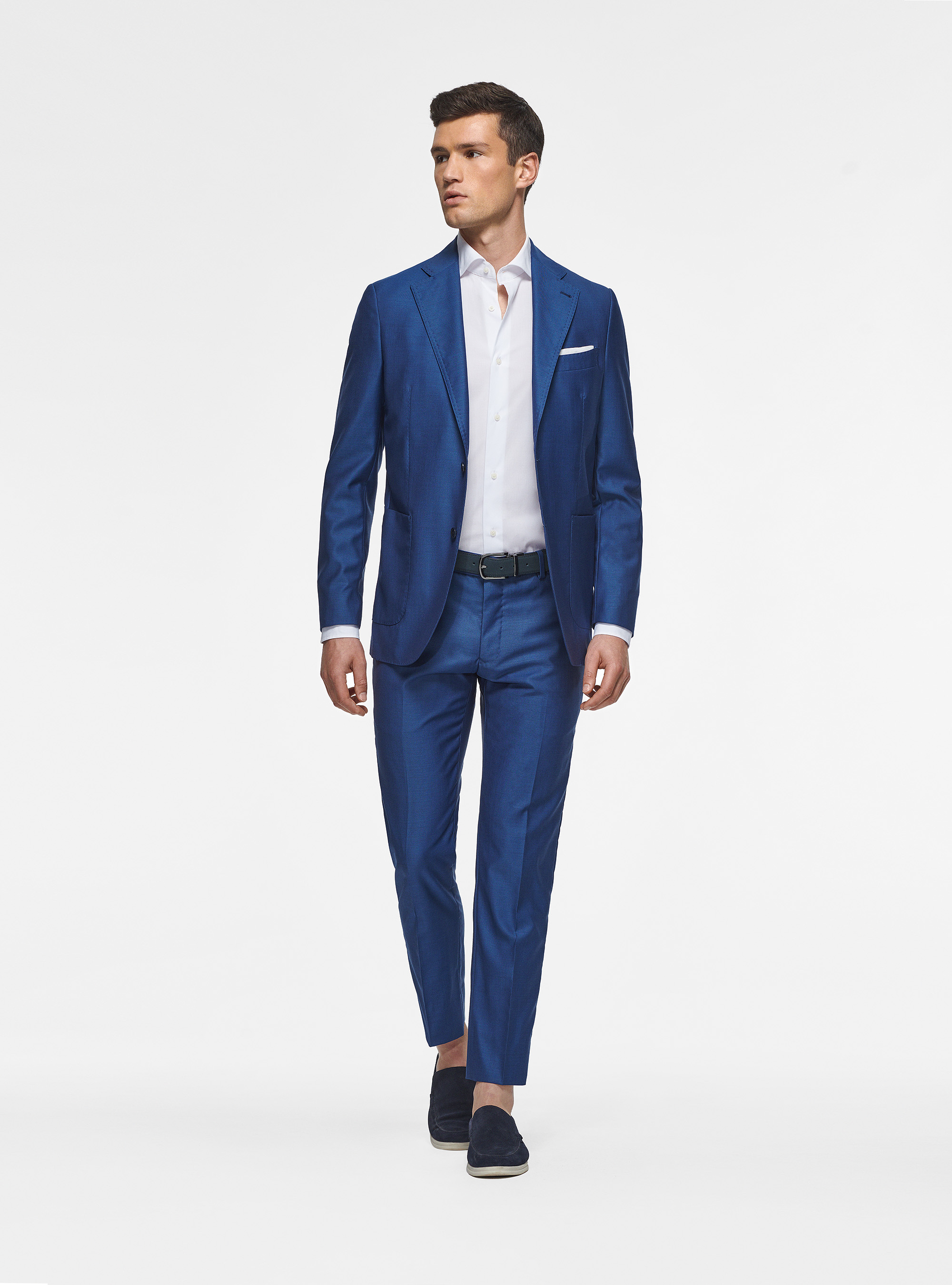 Giacca in pura lana superfine 110's, BLU