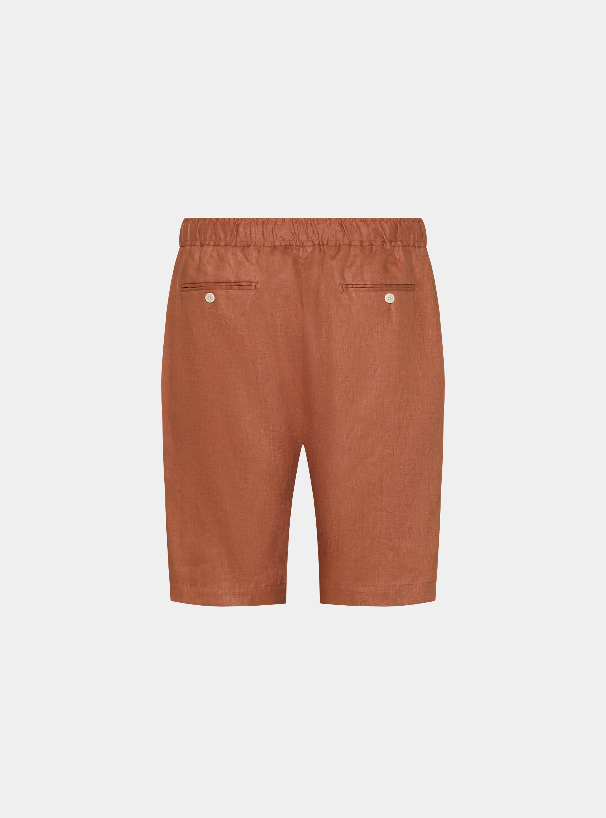 Pure linen bermuda shorts with elastic band, ROSA SALMONE 0468C