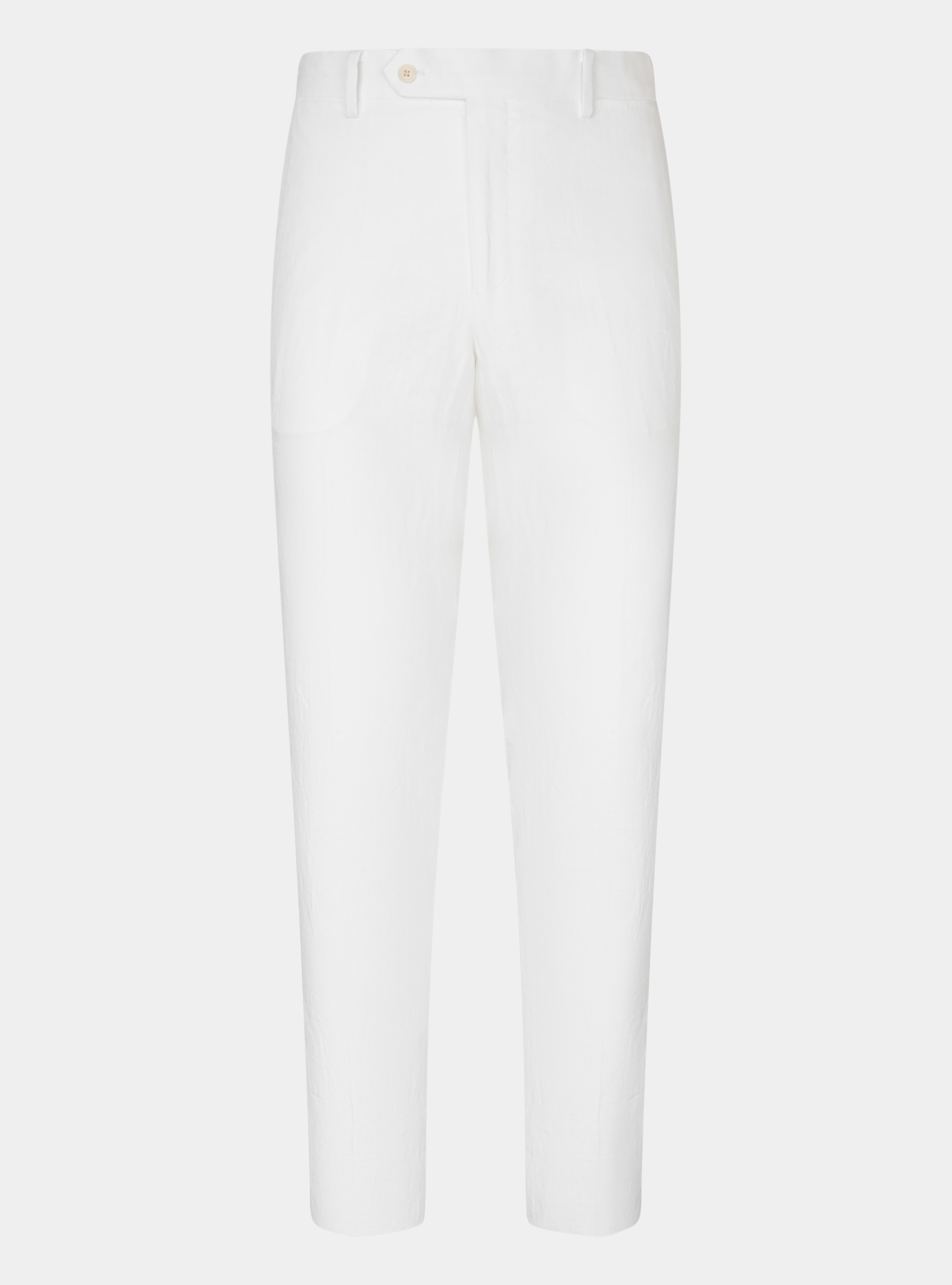 Pantalones de traje de lino puro, BLANCO