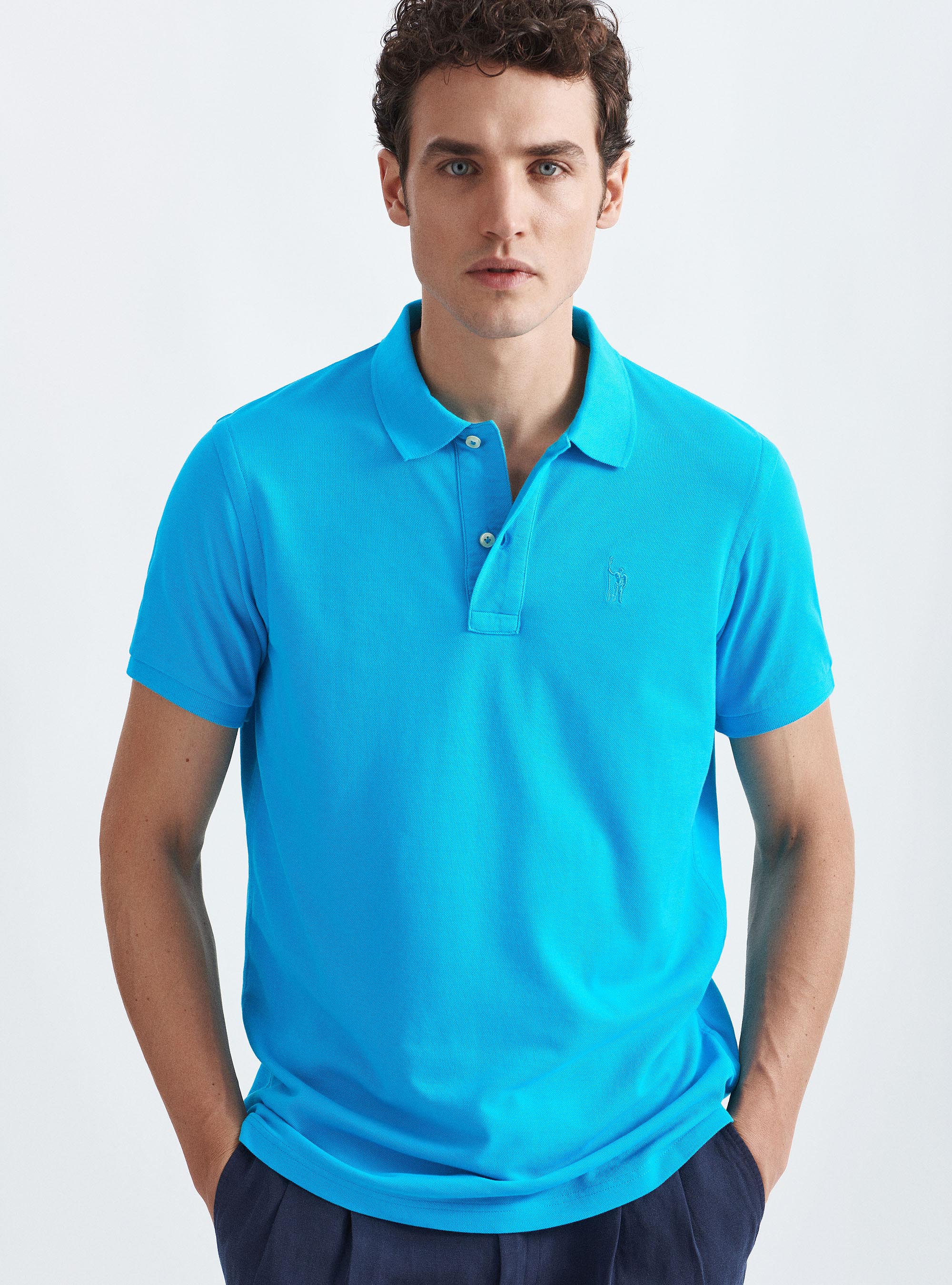 Polo classique en piqu&eacute;, TURCHESE 0258C