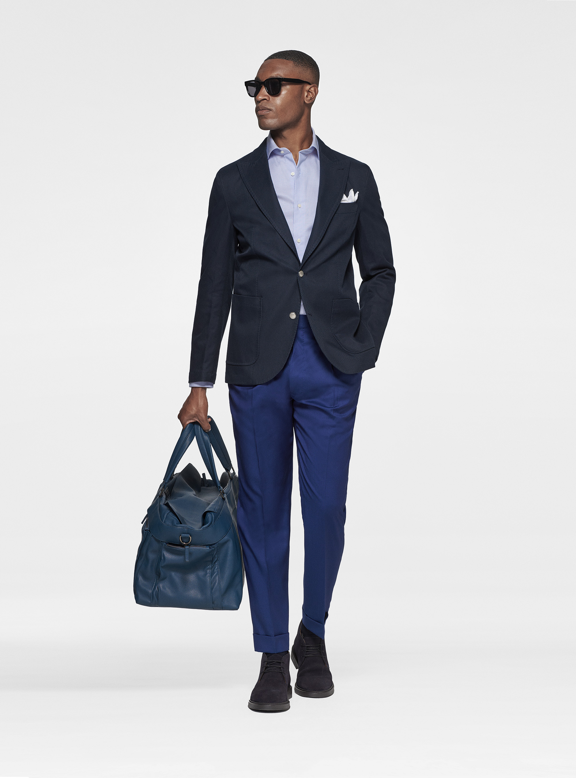 Reda pure wool double pleat trousers, BASALT