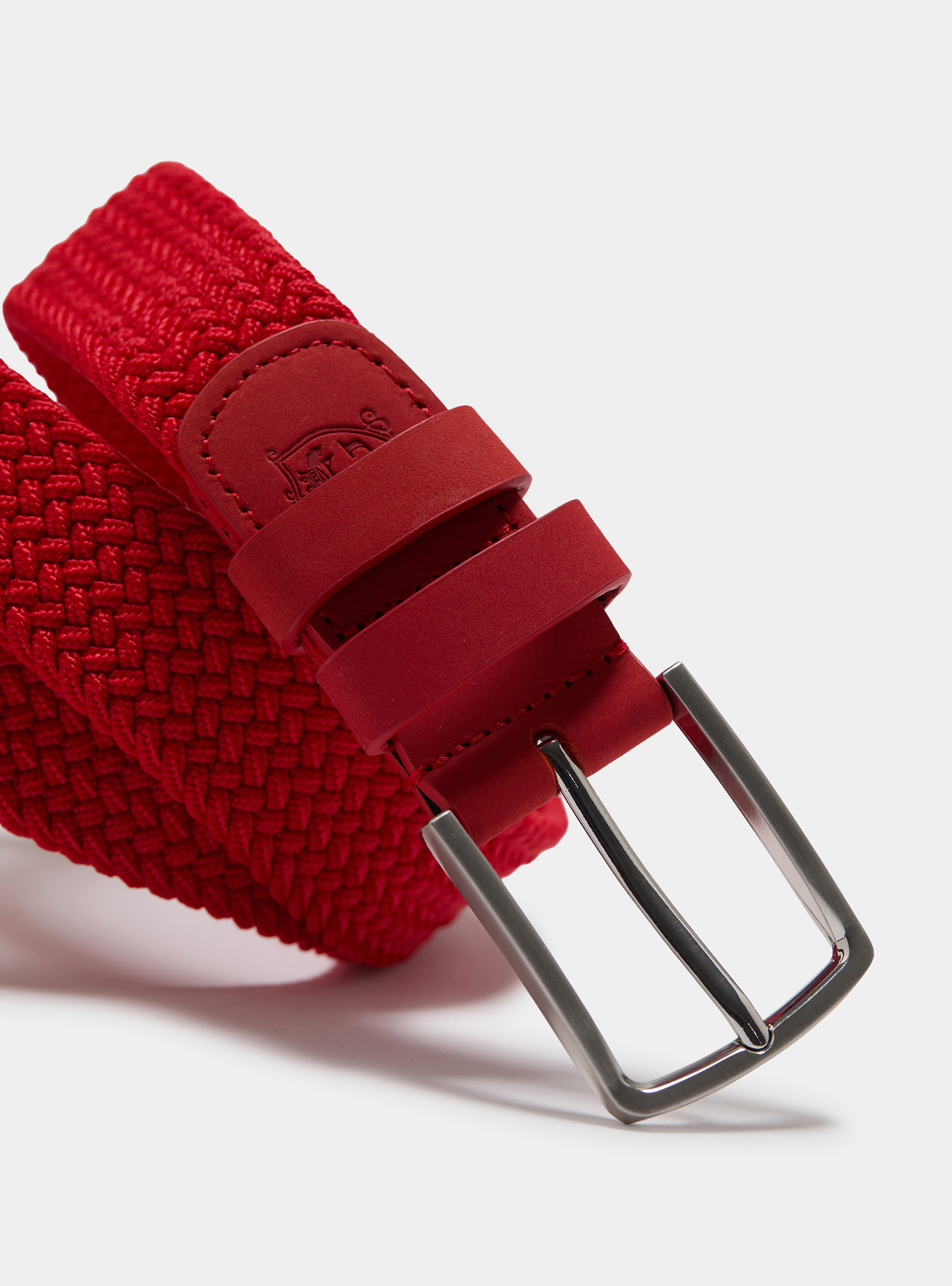 Elastic braided belt, RED