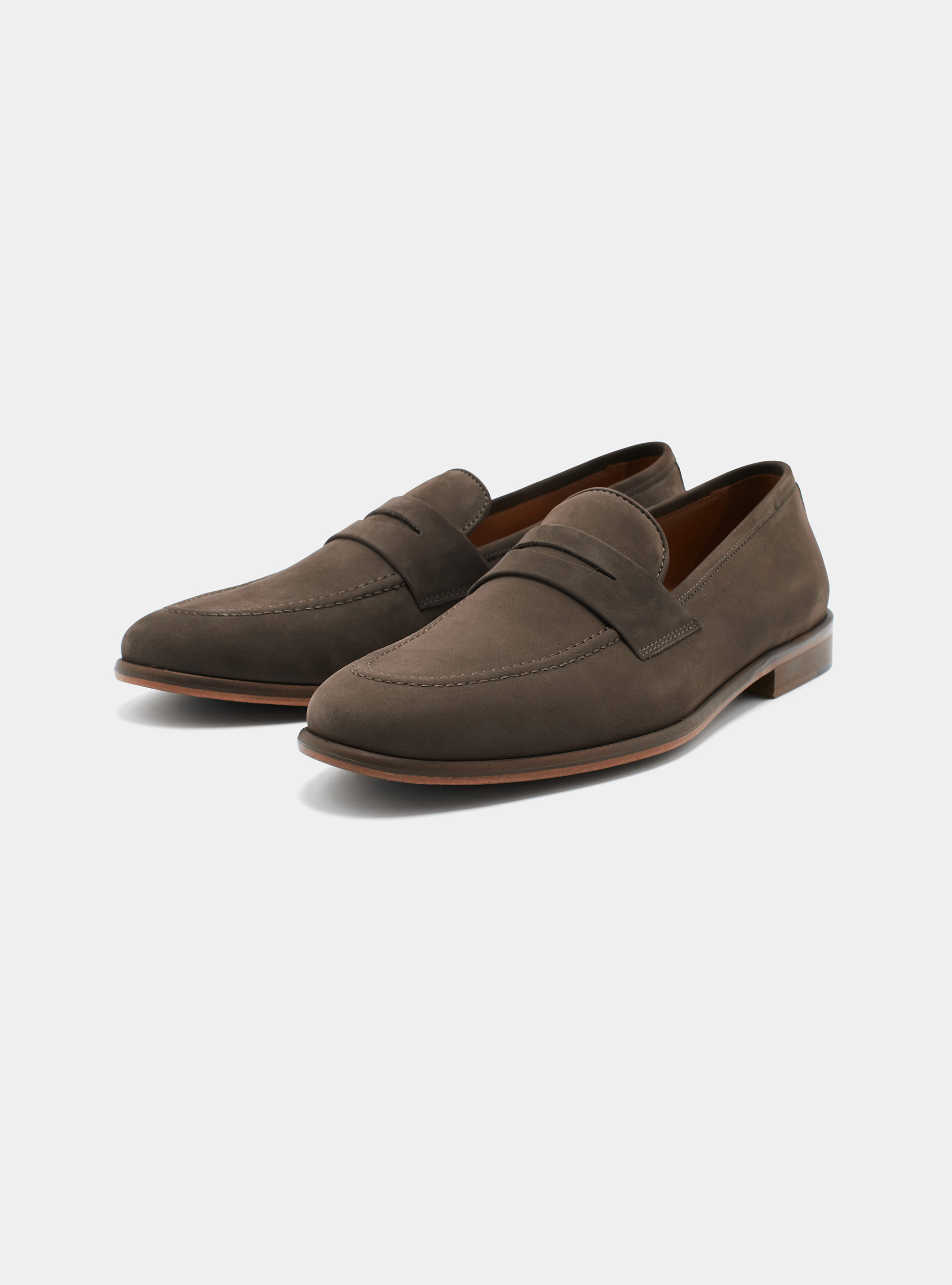 Mocassins en nubuck, MARRON