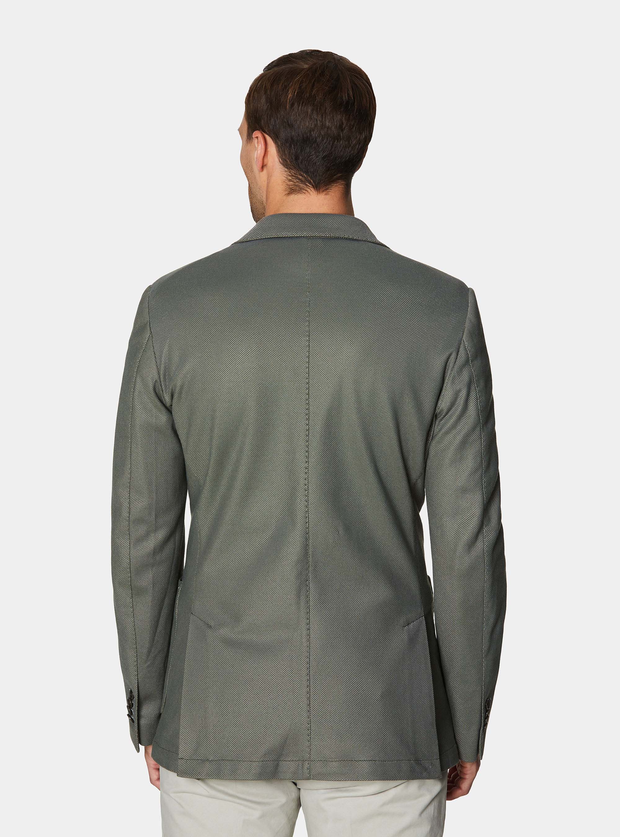 Cotton blend jersey blazer, MILITARE 0609C