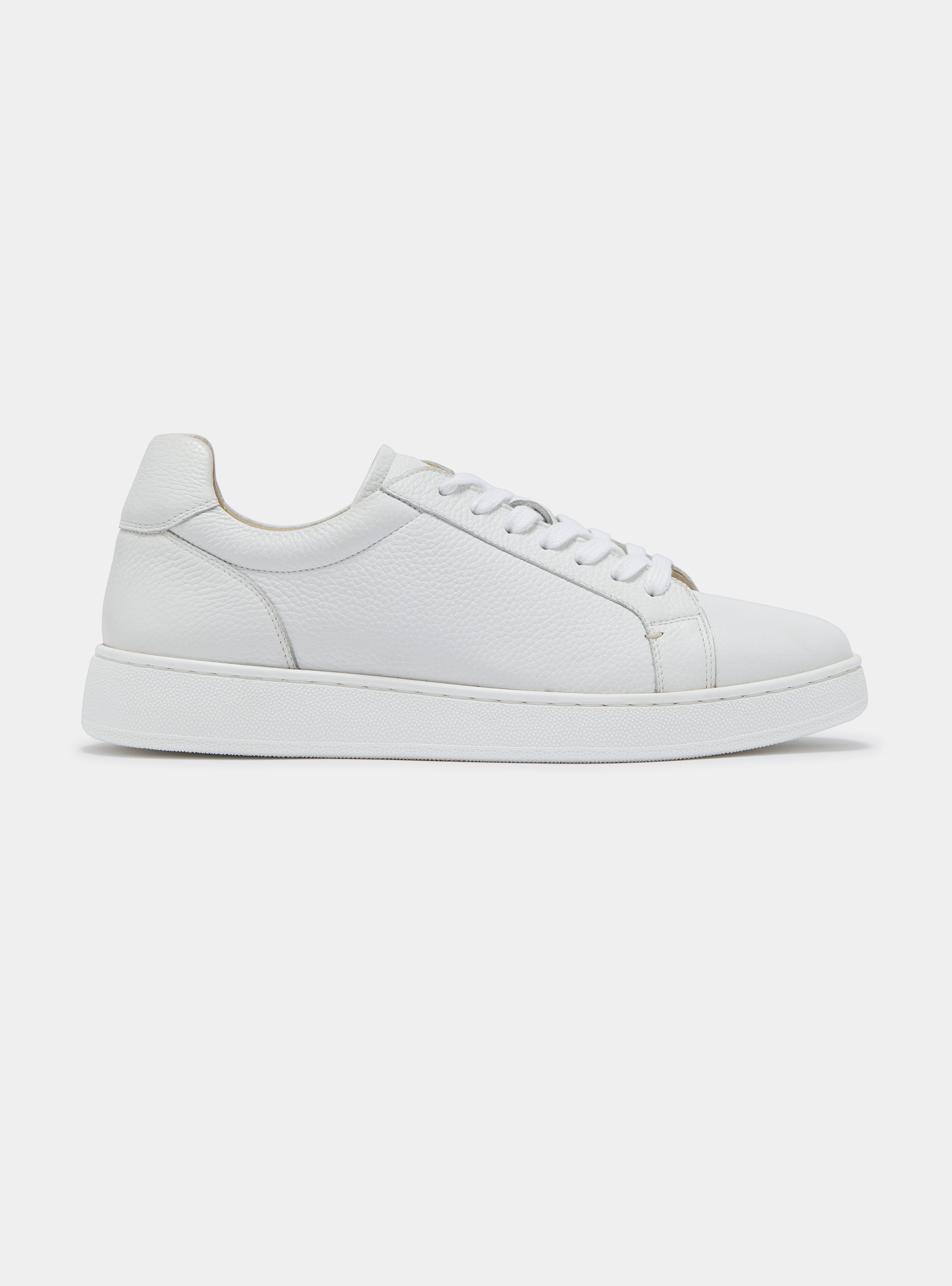 Grained nappa sneakers, WHITE