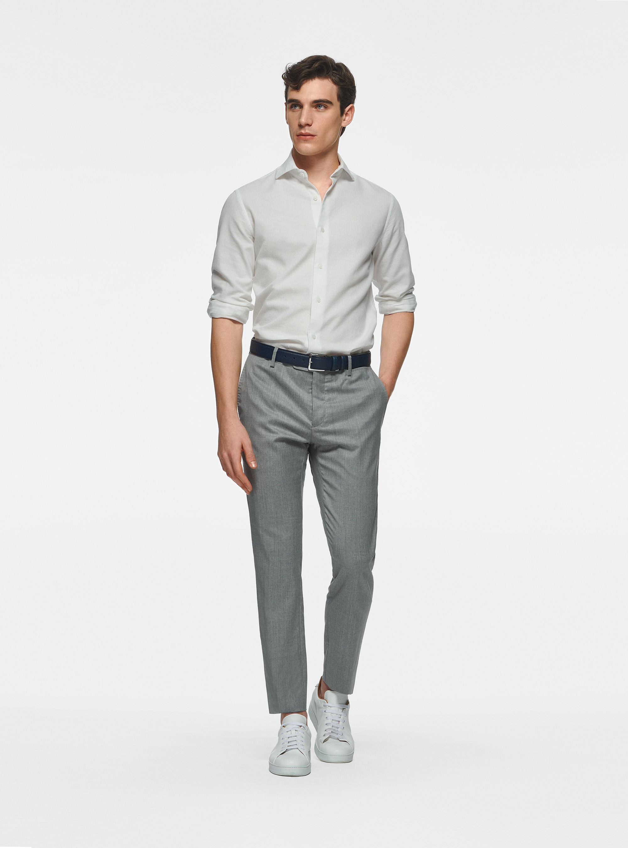 Cotton gauze shirt, WHITE