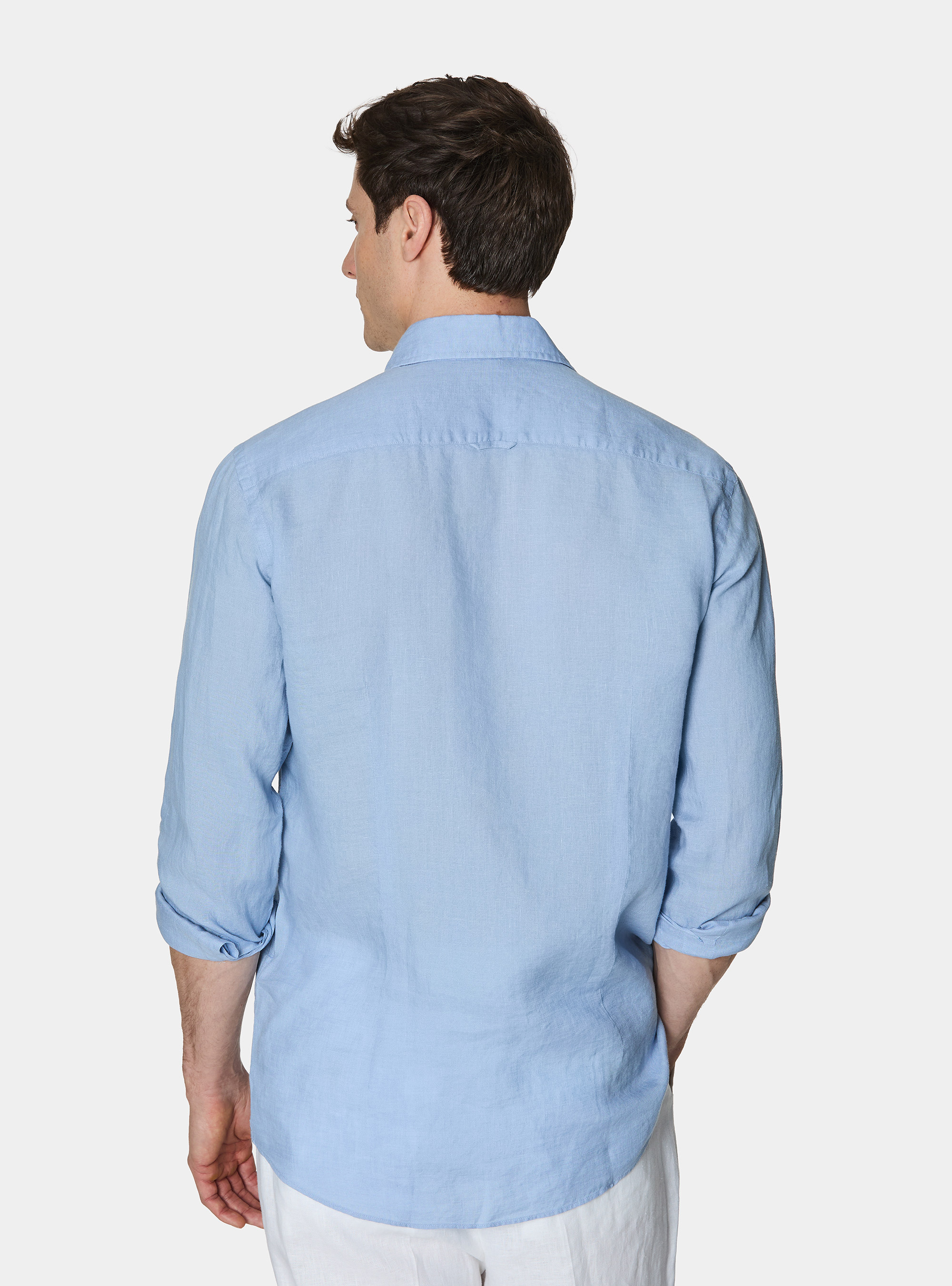 Pure linen shirt, 0266C AZZURRO