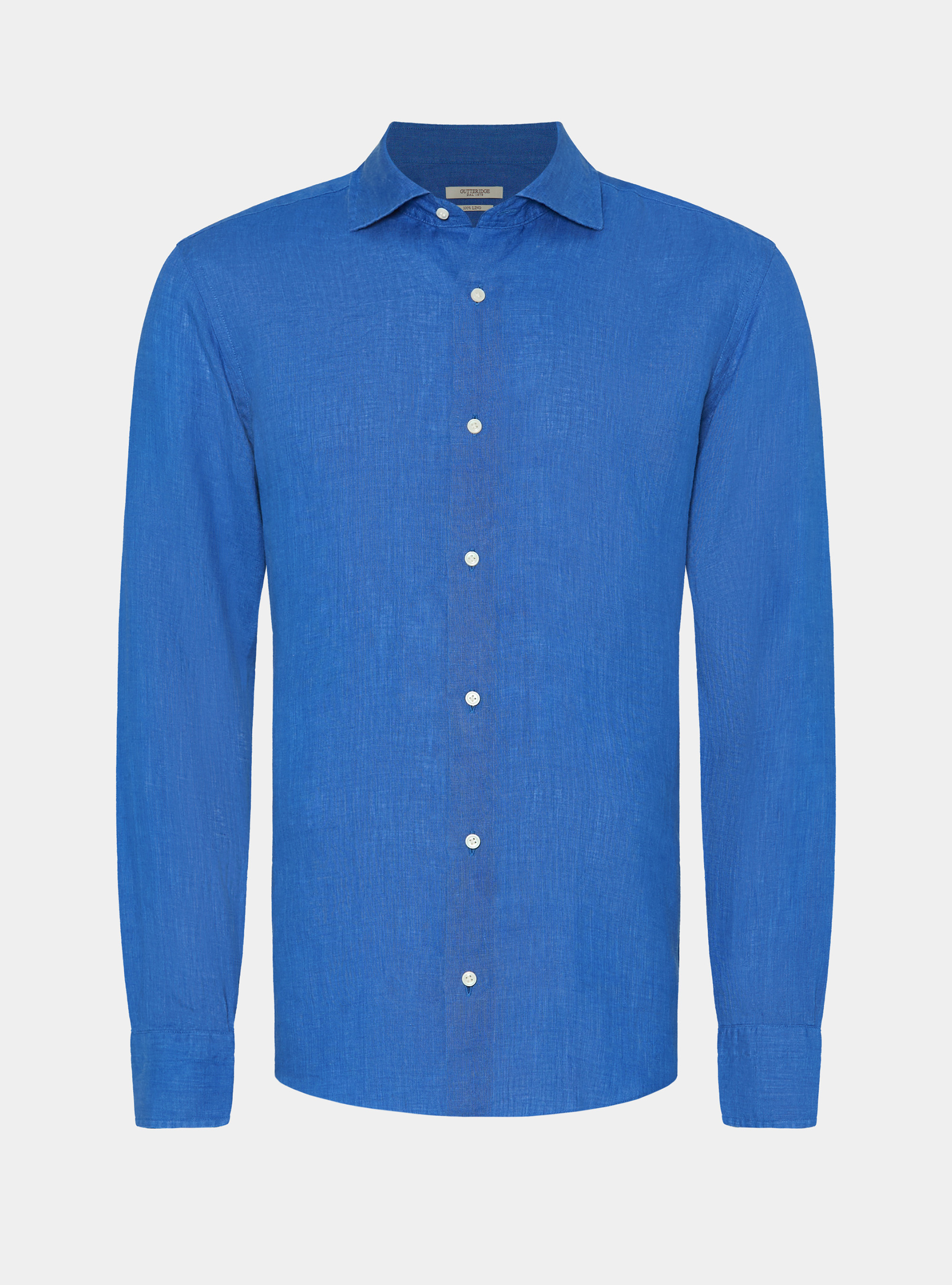 Camisa de lino puro, AZUL MEDIO