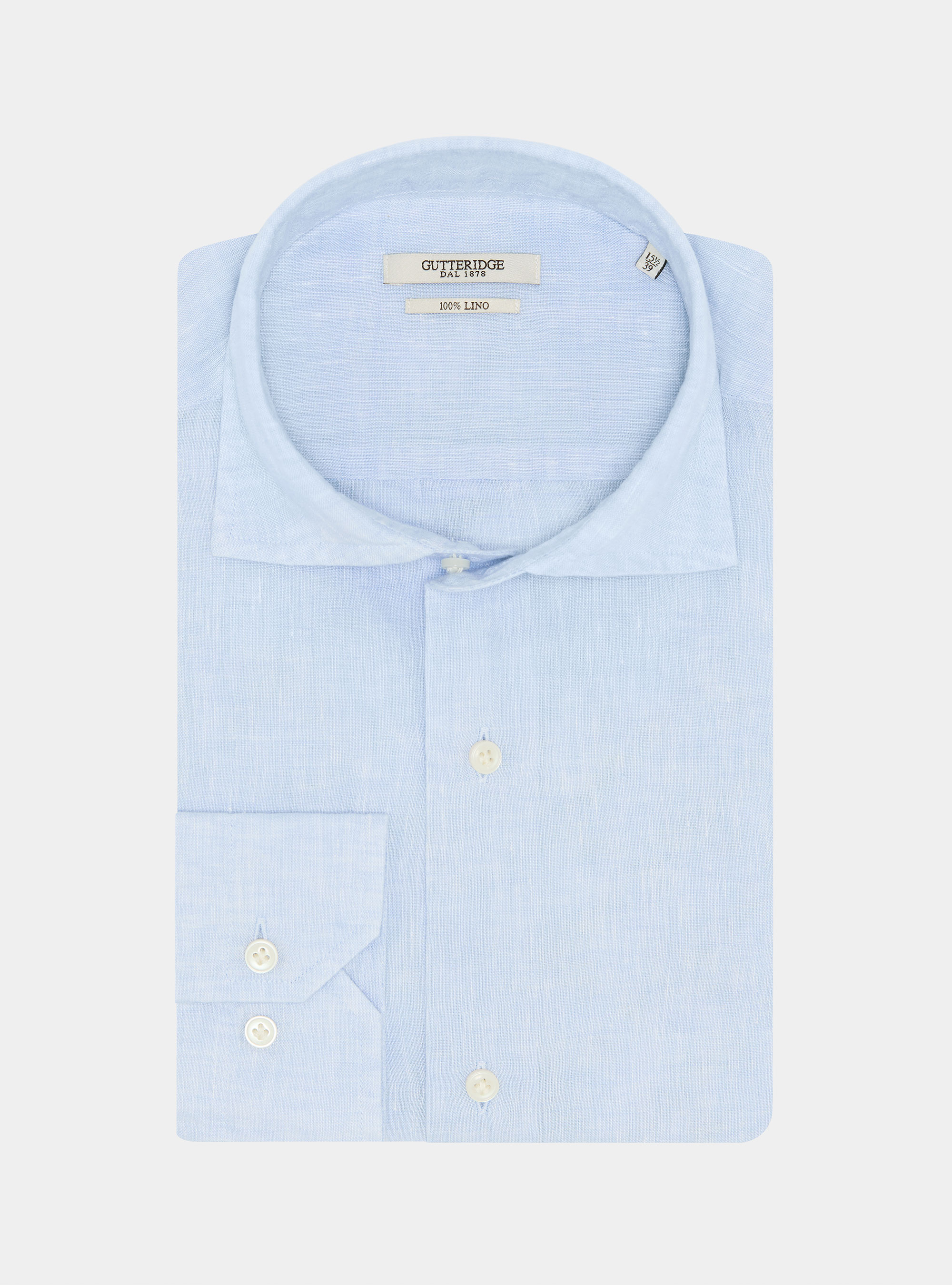 Chemise en pur lin, BLEU CIEL