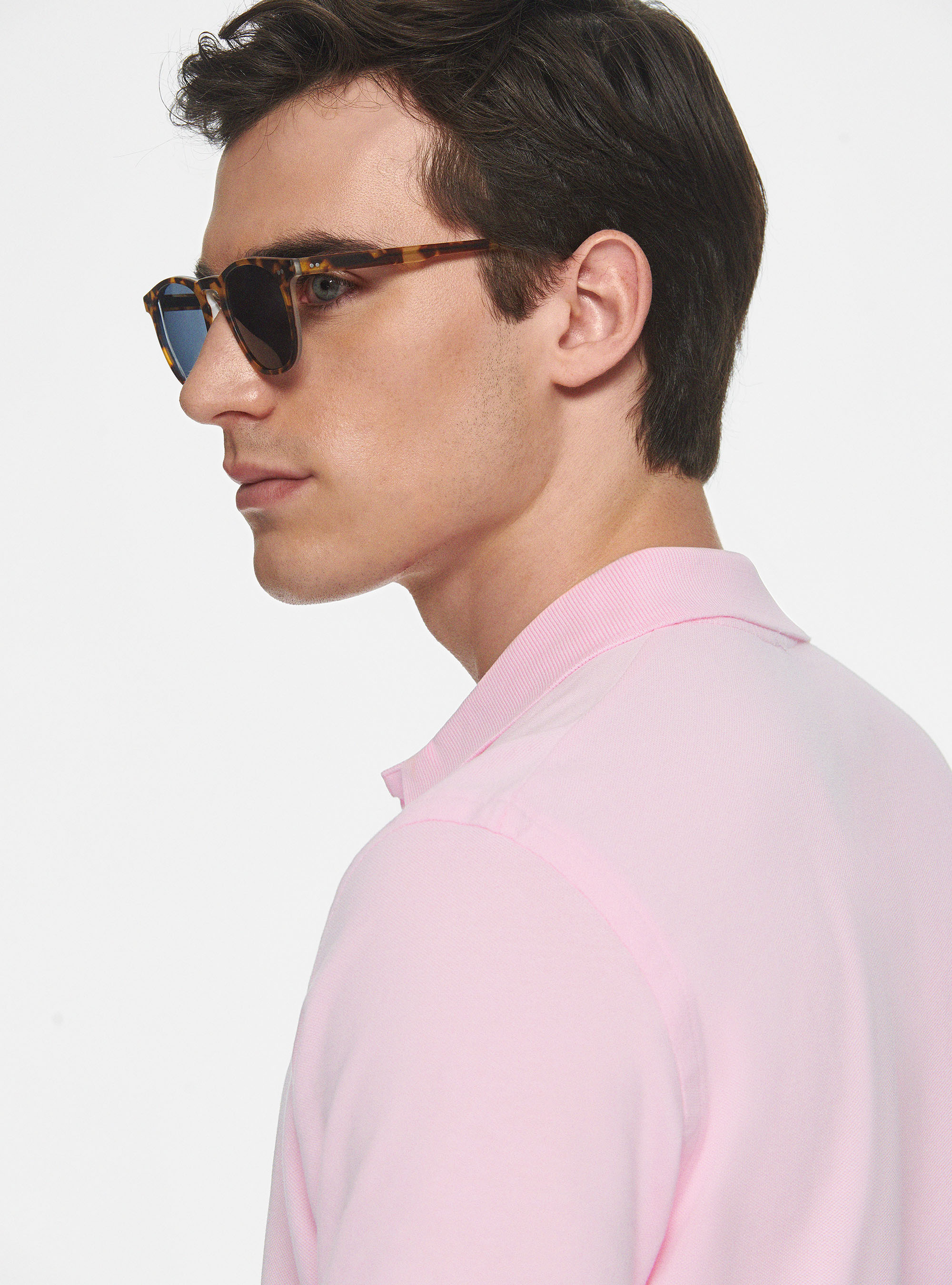 Piqu&eacute; polo shirt with embroidery, PINK
