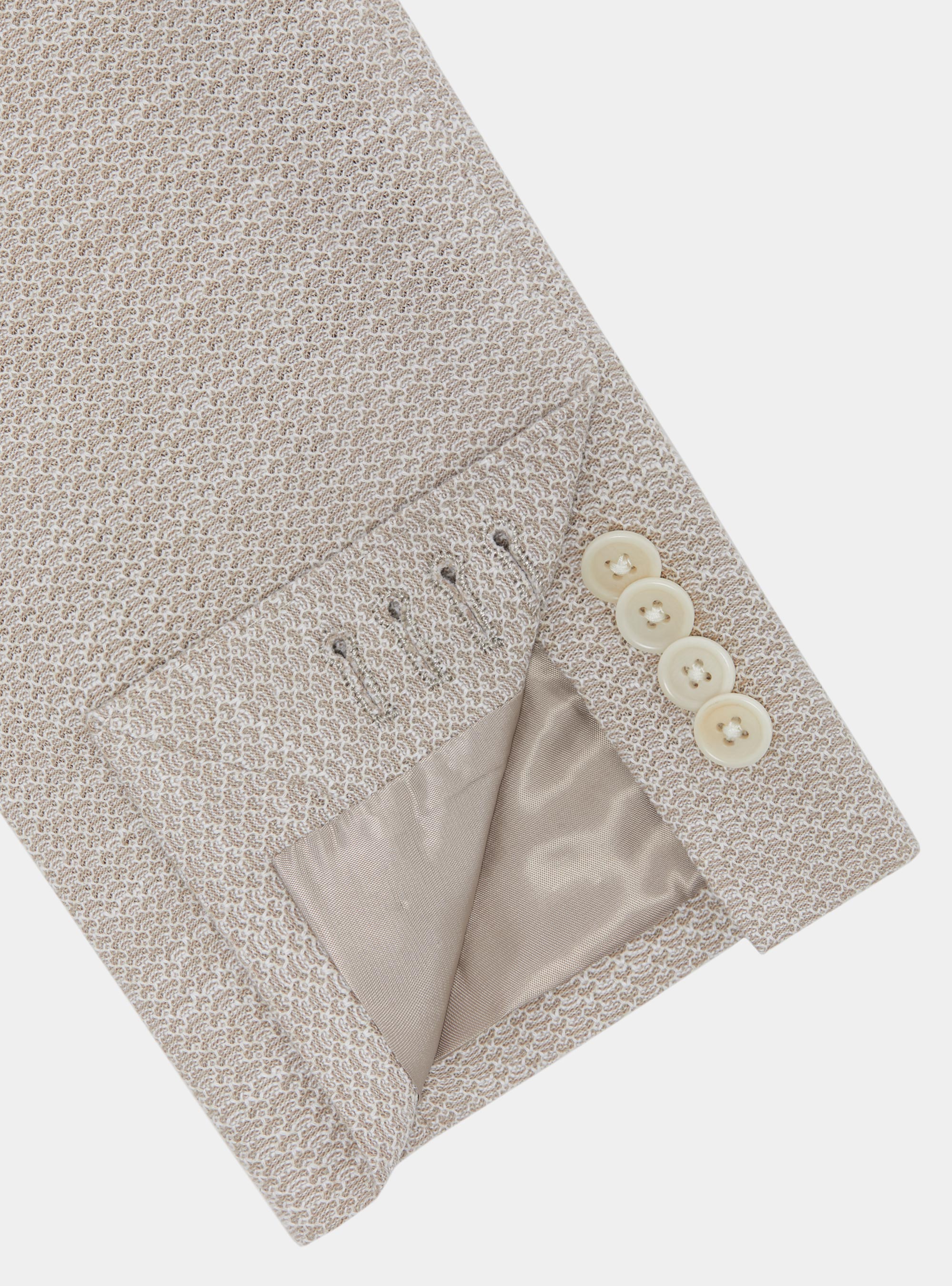 Cotton and linen jersey blazer, SAND