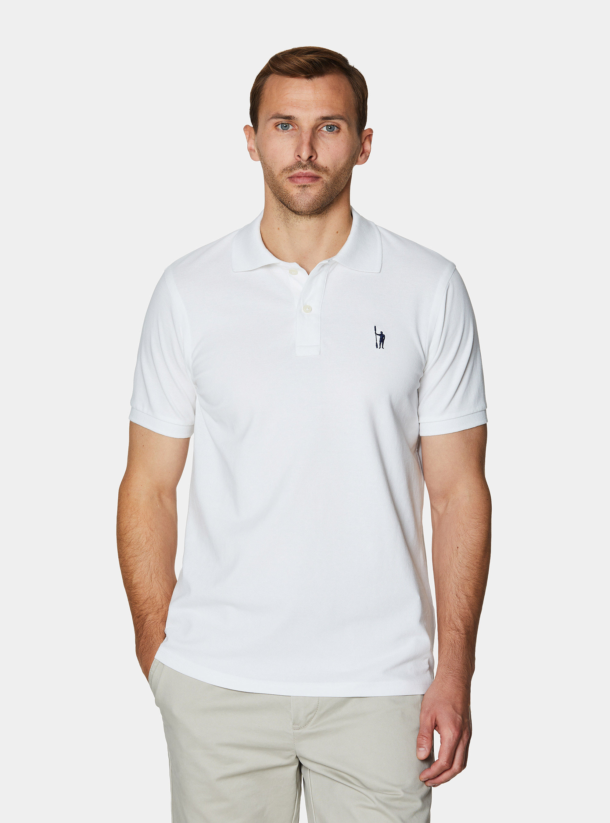 Polo classique en piqu&eacute;, BLANC