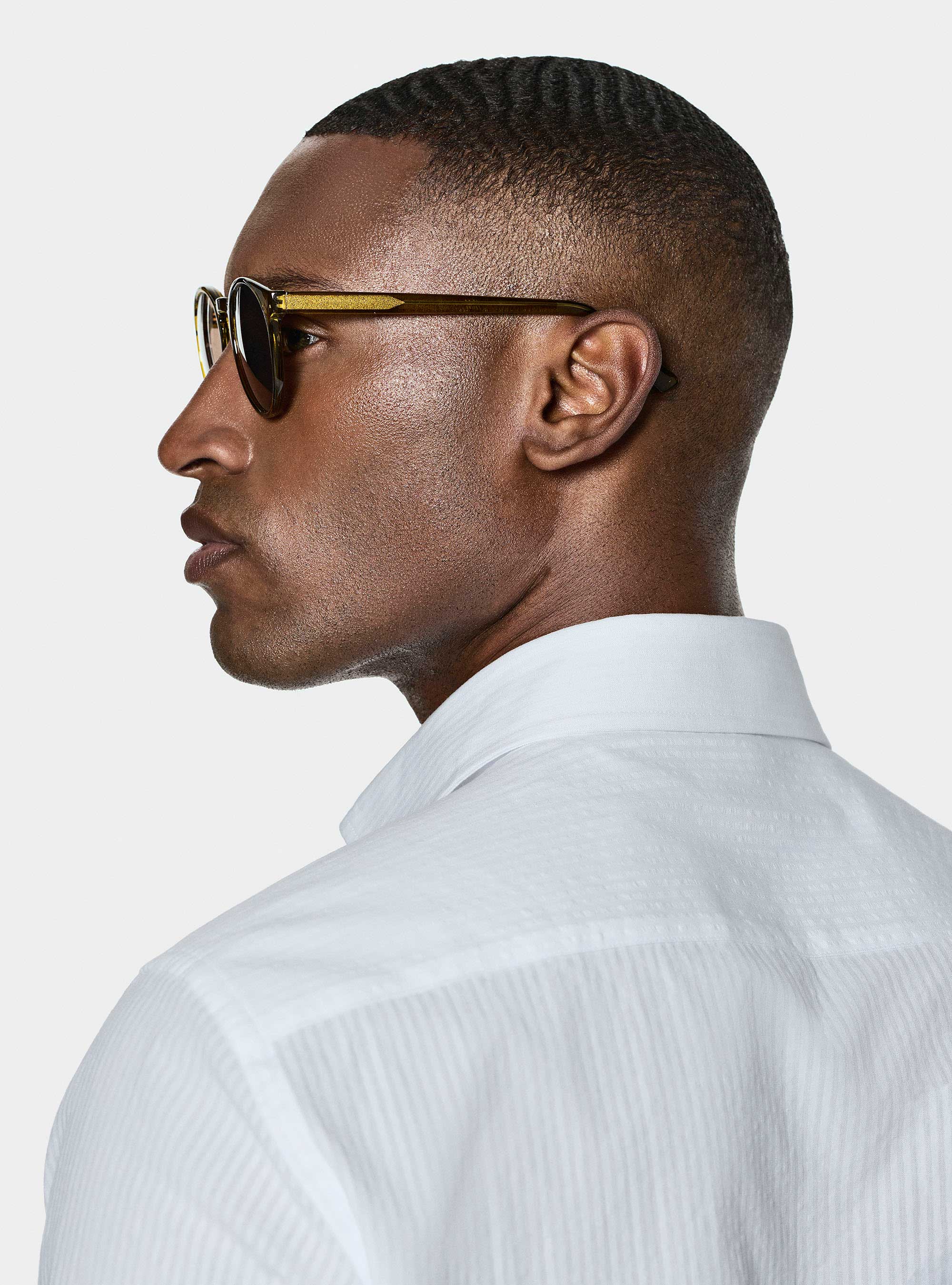 Pure cotton seersucker shirt, WHITE