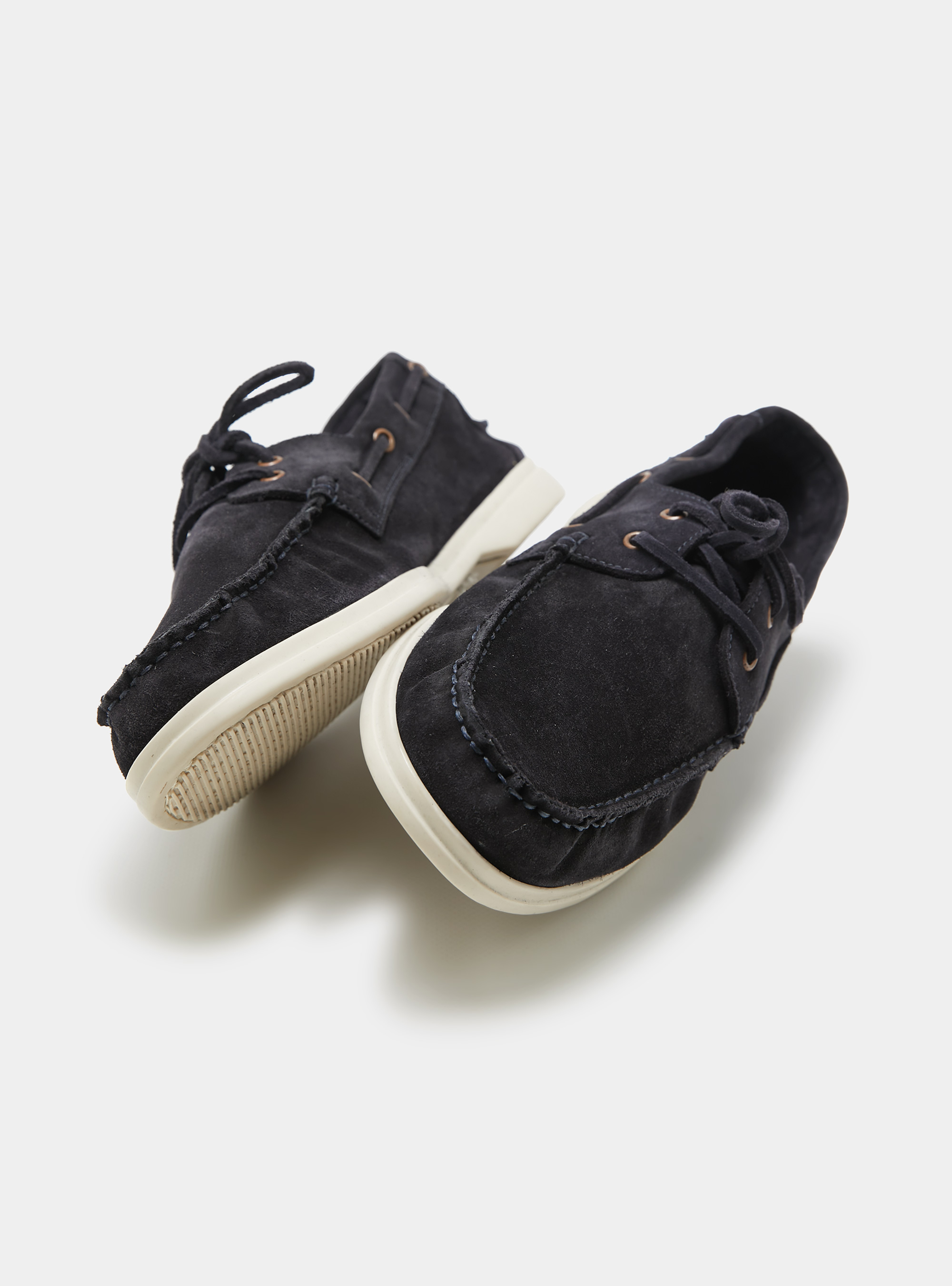 Suede lace-up loafers, NAVY BLUE